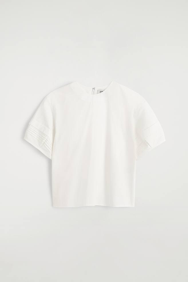 BAUMWOLLBLUSE MIT BIESEN - CREMEWEISS/BRAUN - 1