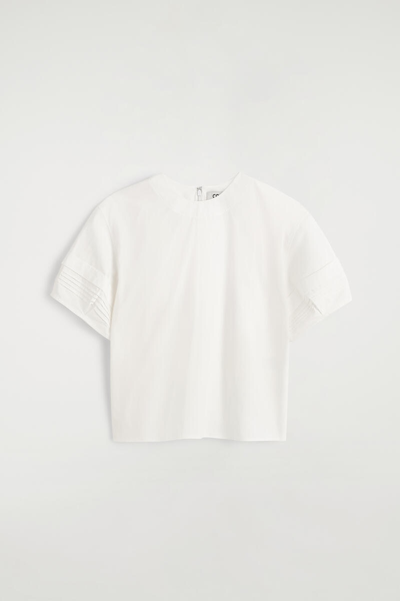 Pintucked Cotton Blouse
