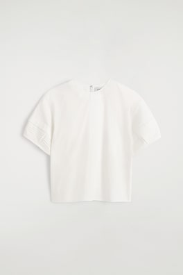 PINTUCKED COTTON BLOUSE — OFF-WHITE 7