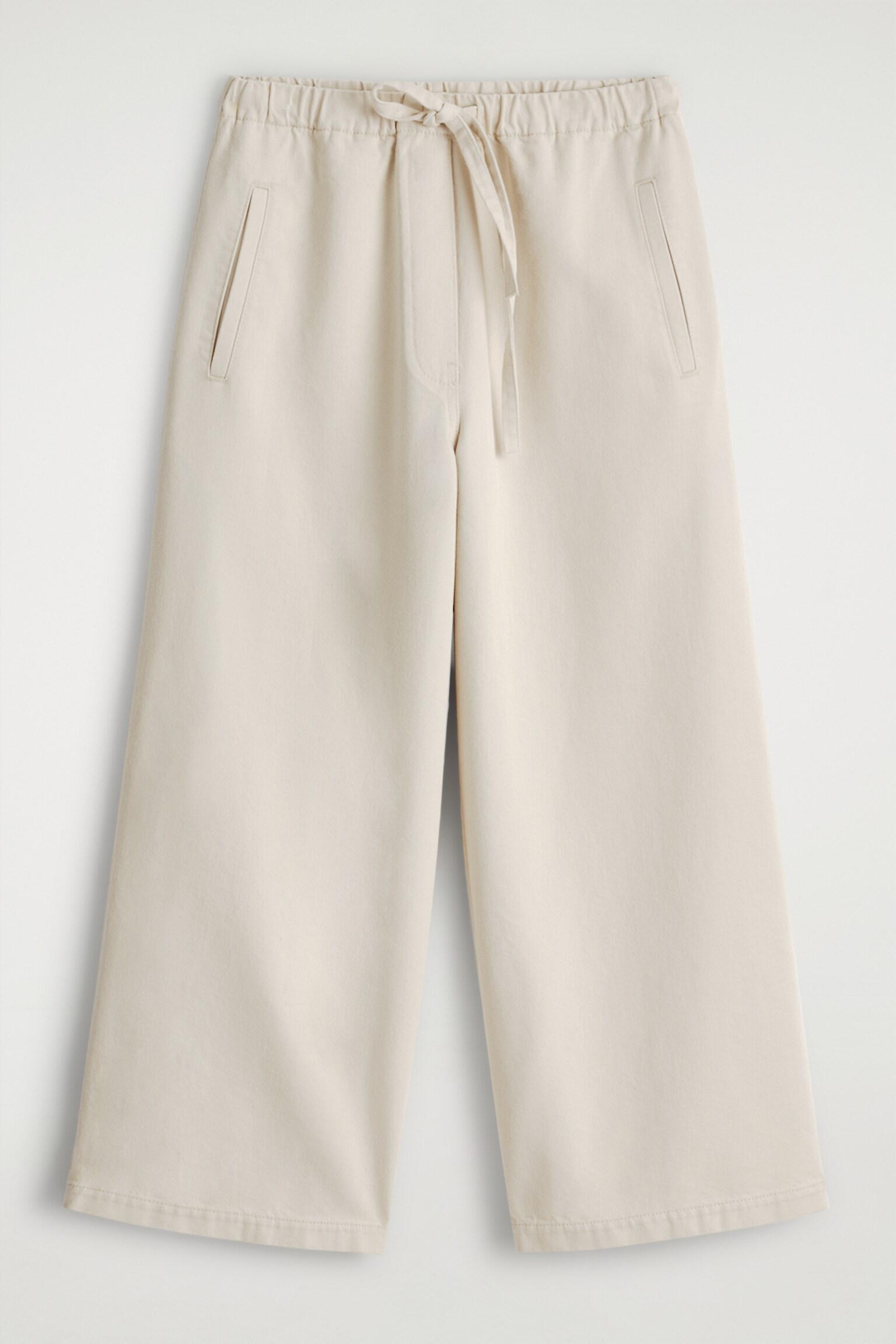VERKÜRZTE HOSE AUS DENIM MIT WEITEM BEIN - ECRU/Dunkelblau - 2