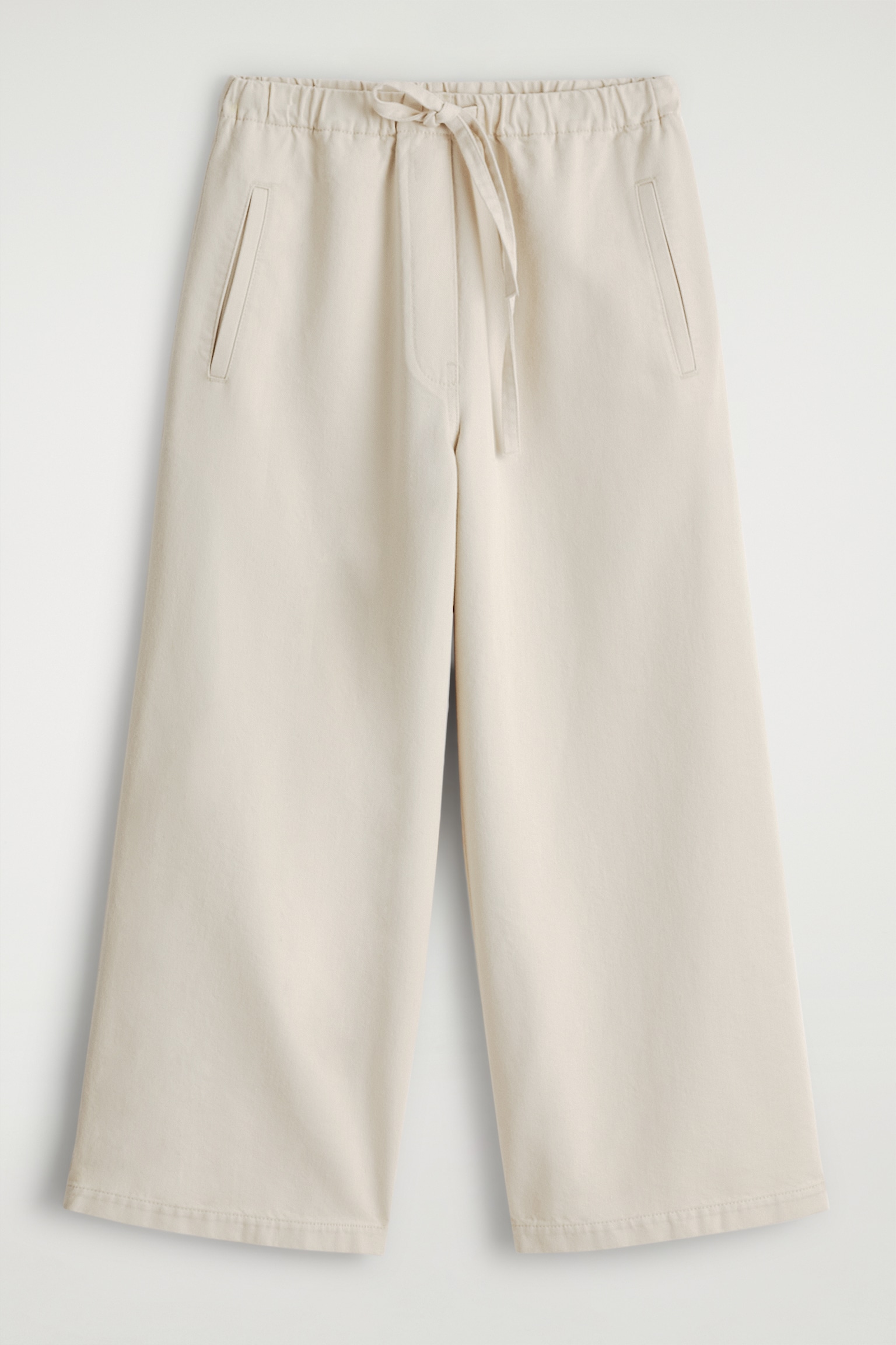 PANTALÓN DENIM ANCHO CROP - CRUDO/AZUL OSCURO - 2