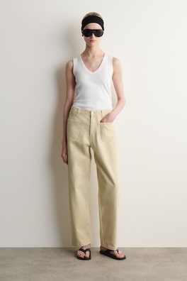 PATCH-POCKET STRAIGHT-LEG JEANS — BUTTER YELLOW 1