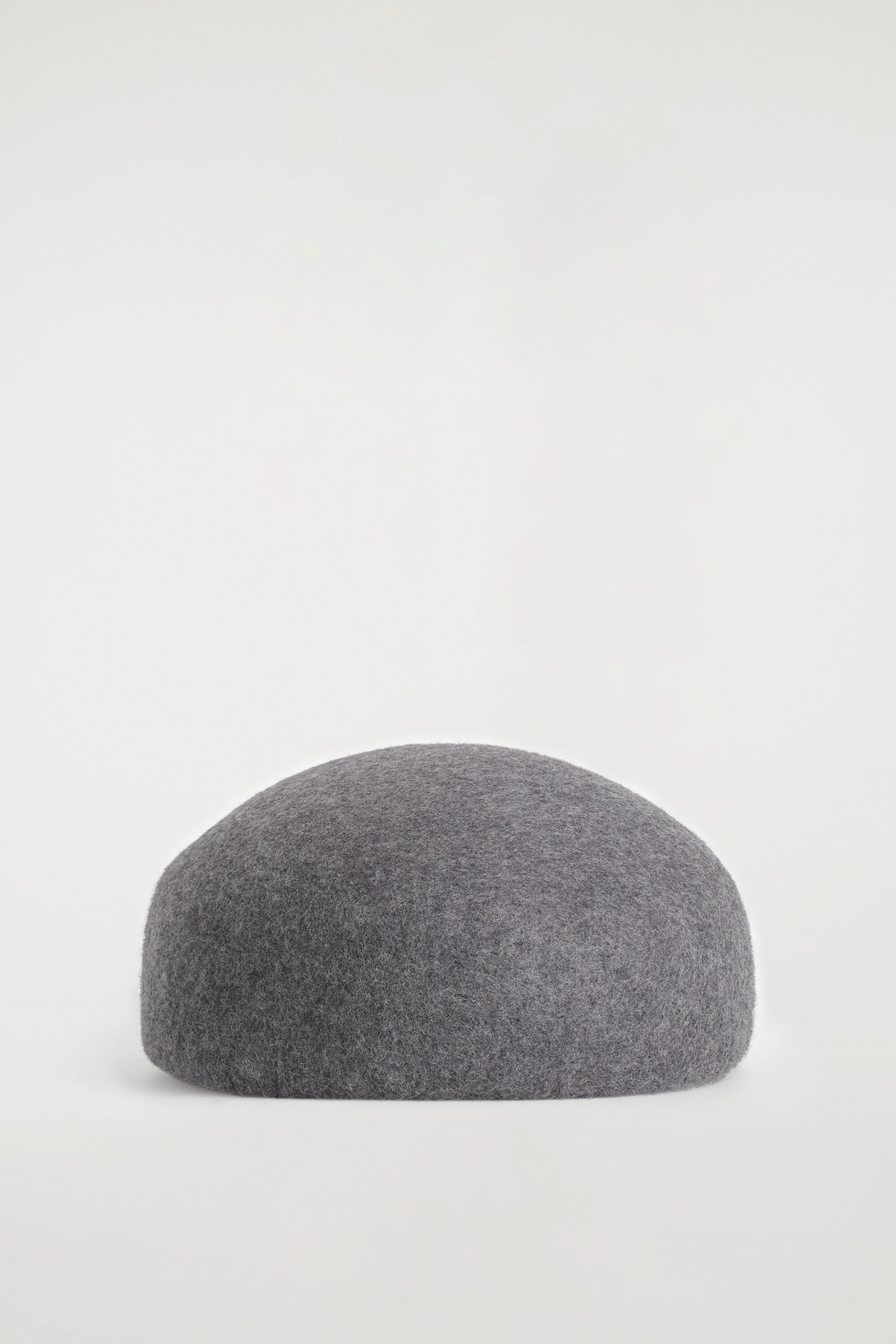 SCULPTED WOOL BERET — GRAY MÉLANGE
