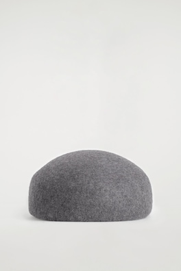 SCULPTED WOOL BERET — GRAY MÉLANGE 3