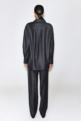 WING-COLLAR WOOL-FLANNEL SHIRT — SLATE 5
