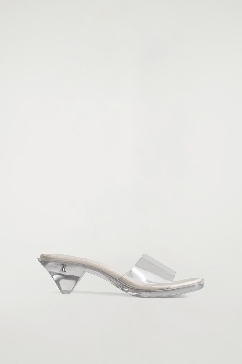 Perspex Kitten-Heel Mules