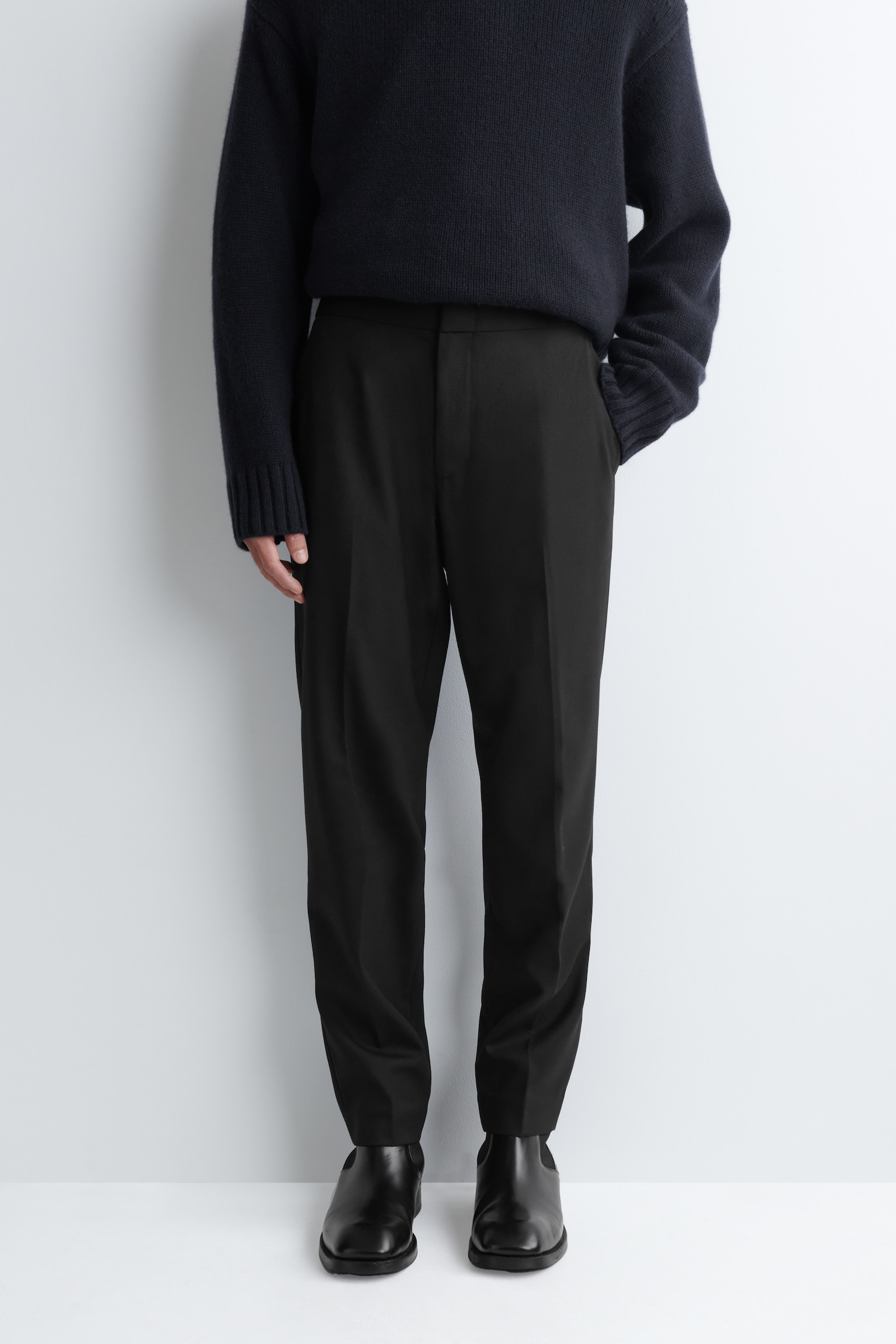 WOOL SKINNY TROUSERS - BLACK/CHARBON - 6