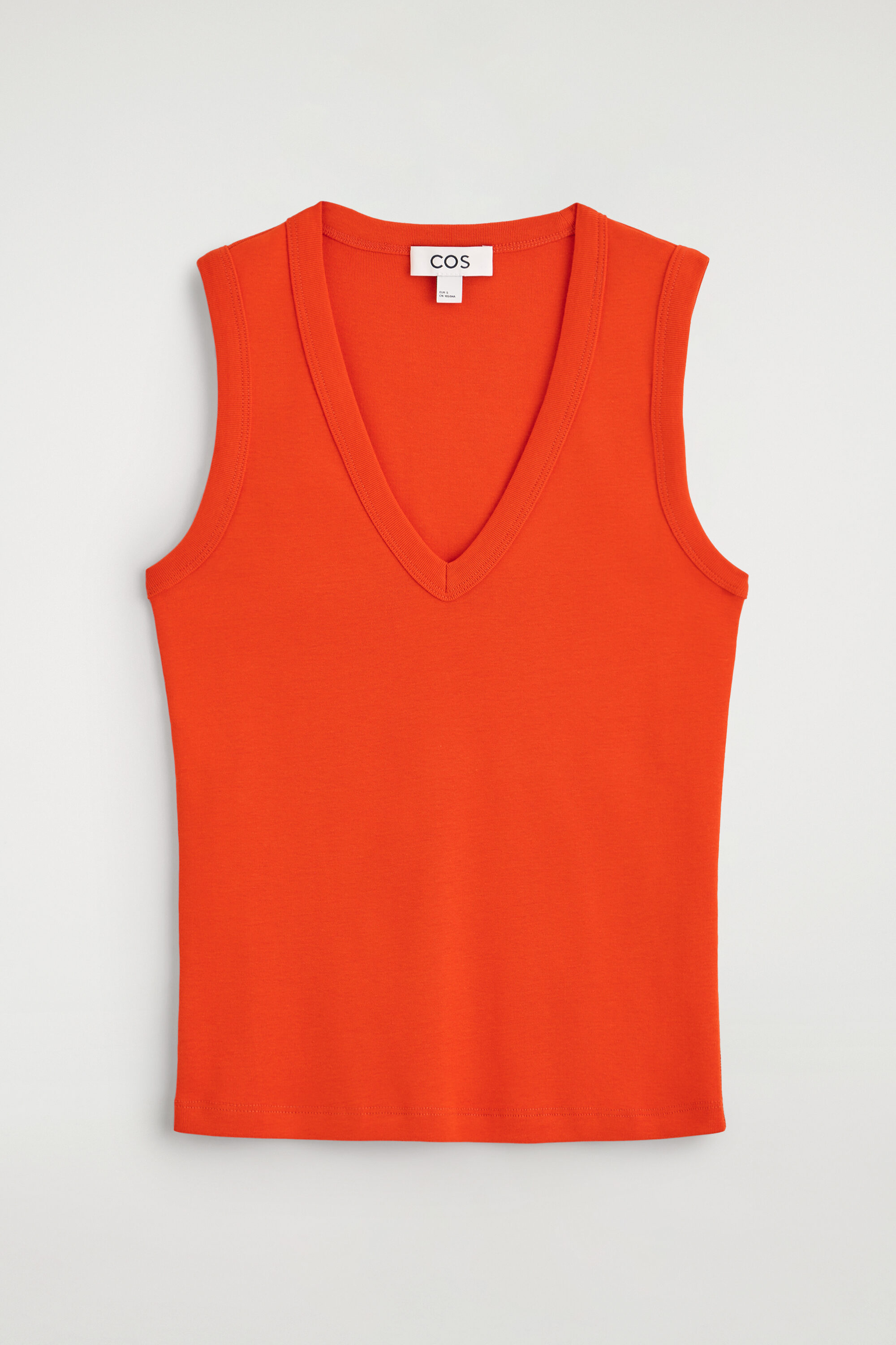 COTTON V-NECK TANK TOP - ORANGE | COS
