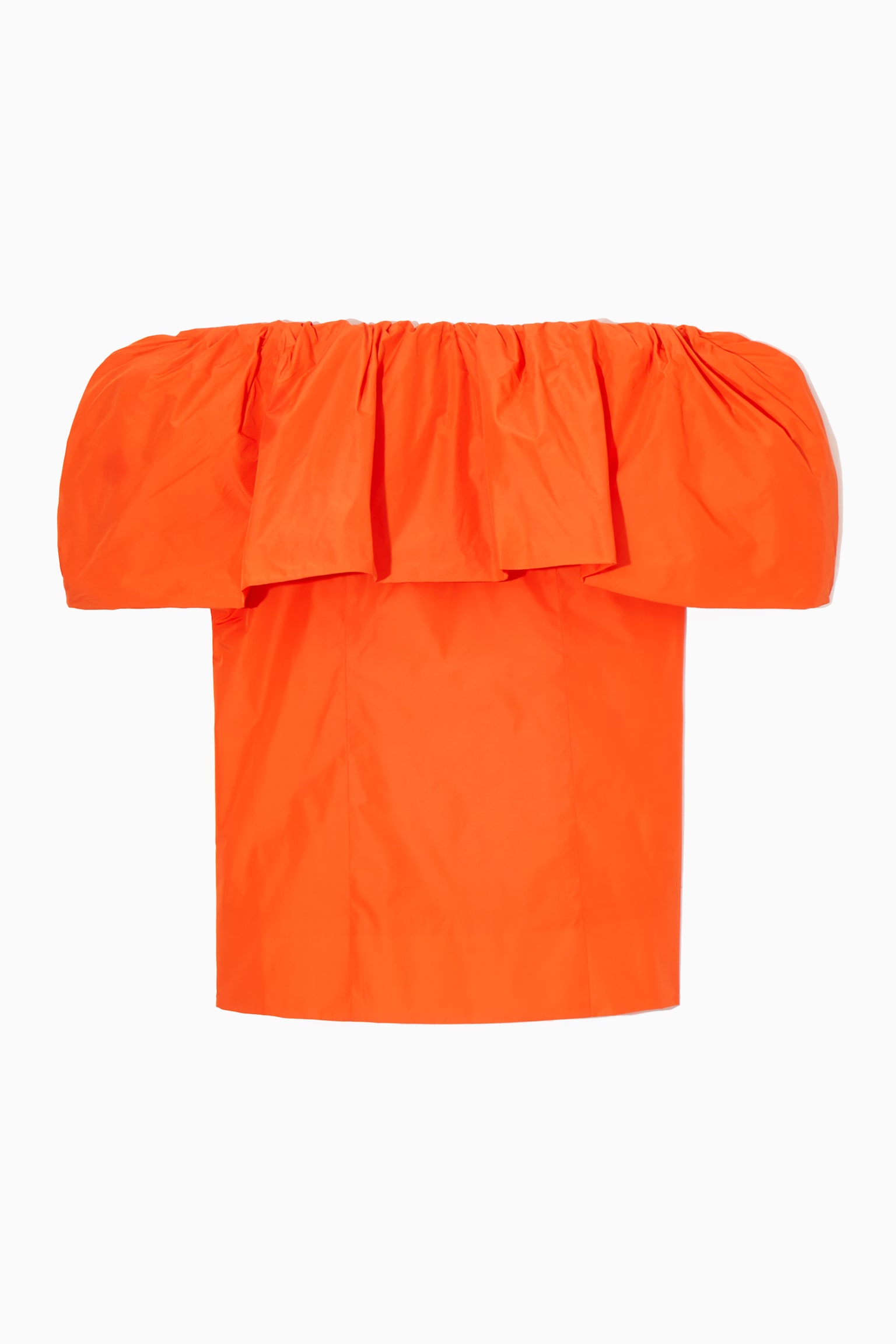 VOLUMINOUS OFF-THE-SHOULDER TOP - BRIGHT ORANGE