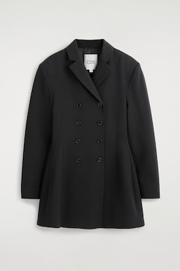 DOUBLE-BREASTED PEPLUM BLAZER — BLACK 10