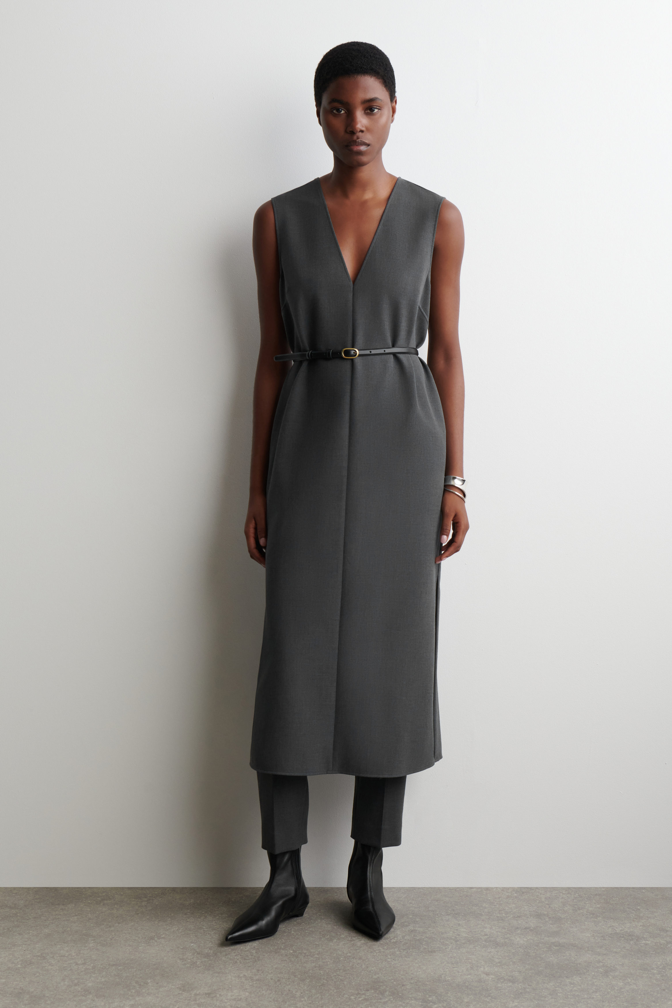 POINTED LEATHER SOCK BOOTS - BLACK | COS US