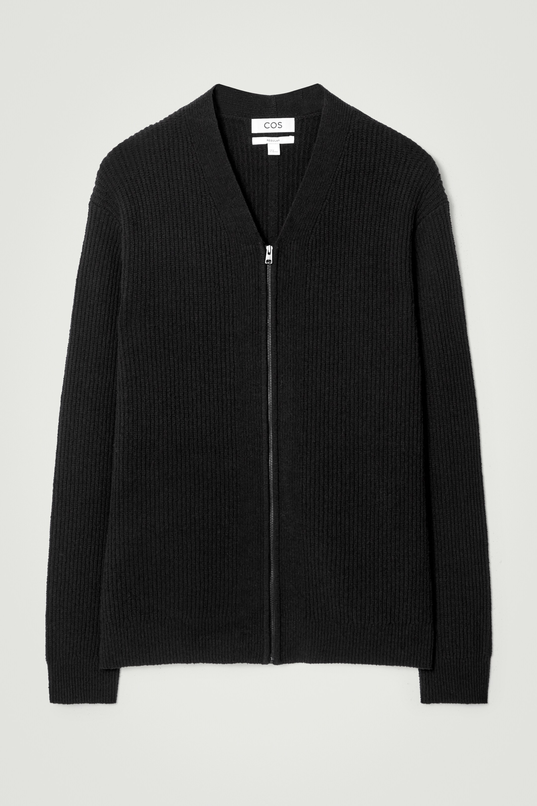 Grotere afbeelding bekijken: BOUCLÉ-GEBREIDE V-HALS RITS VEST - ZWART - HEREN | H&M BE 6