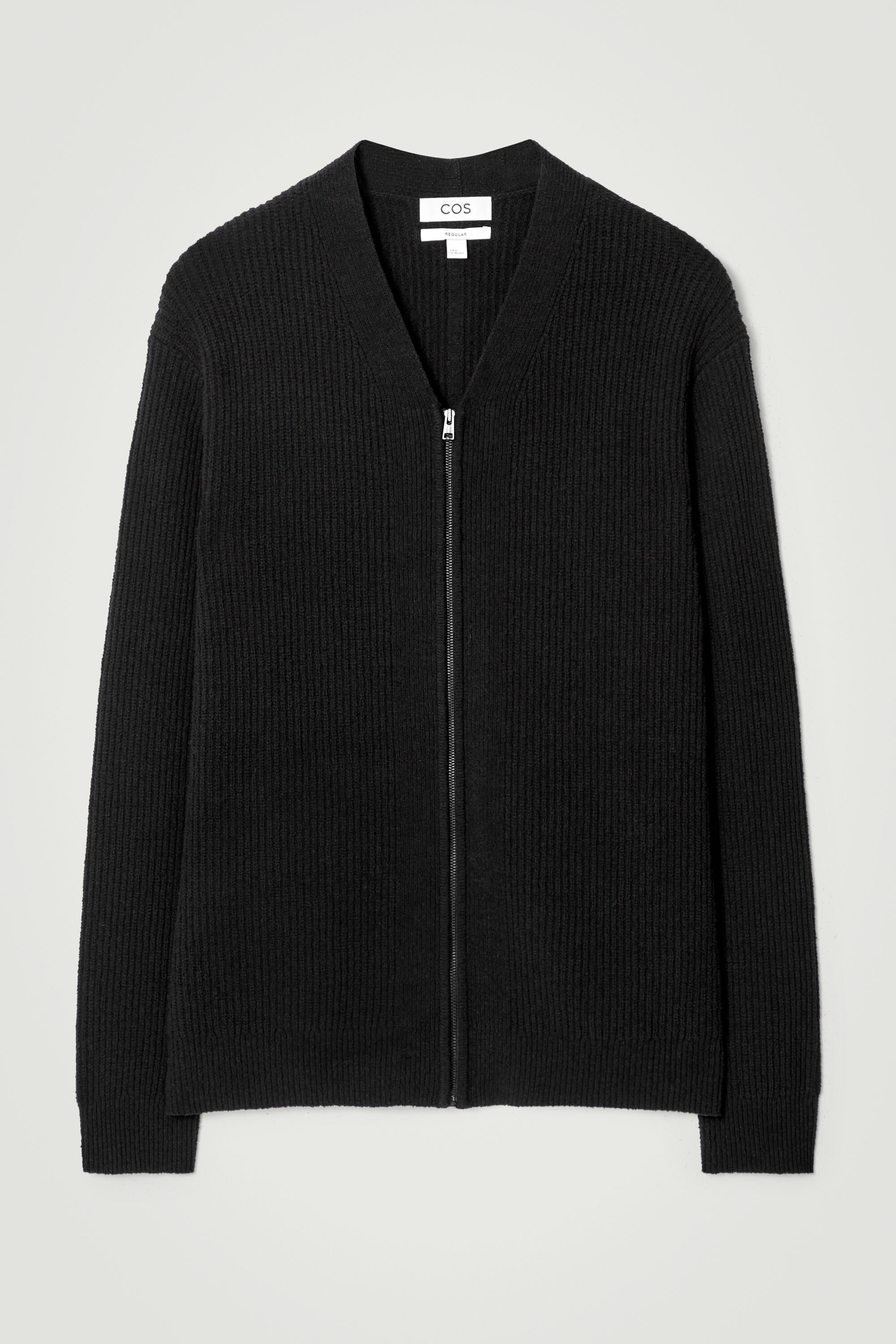 COS Minimal Cropped V-Neck Cardigan in CREAM | endource