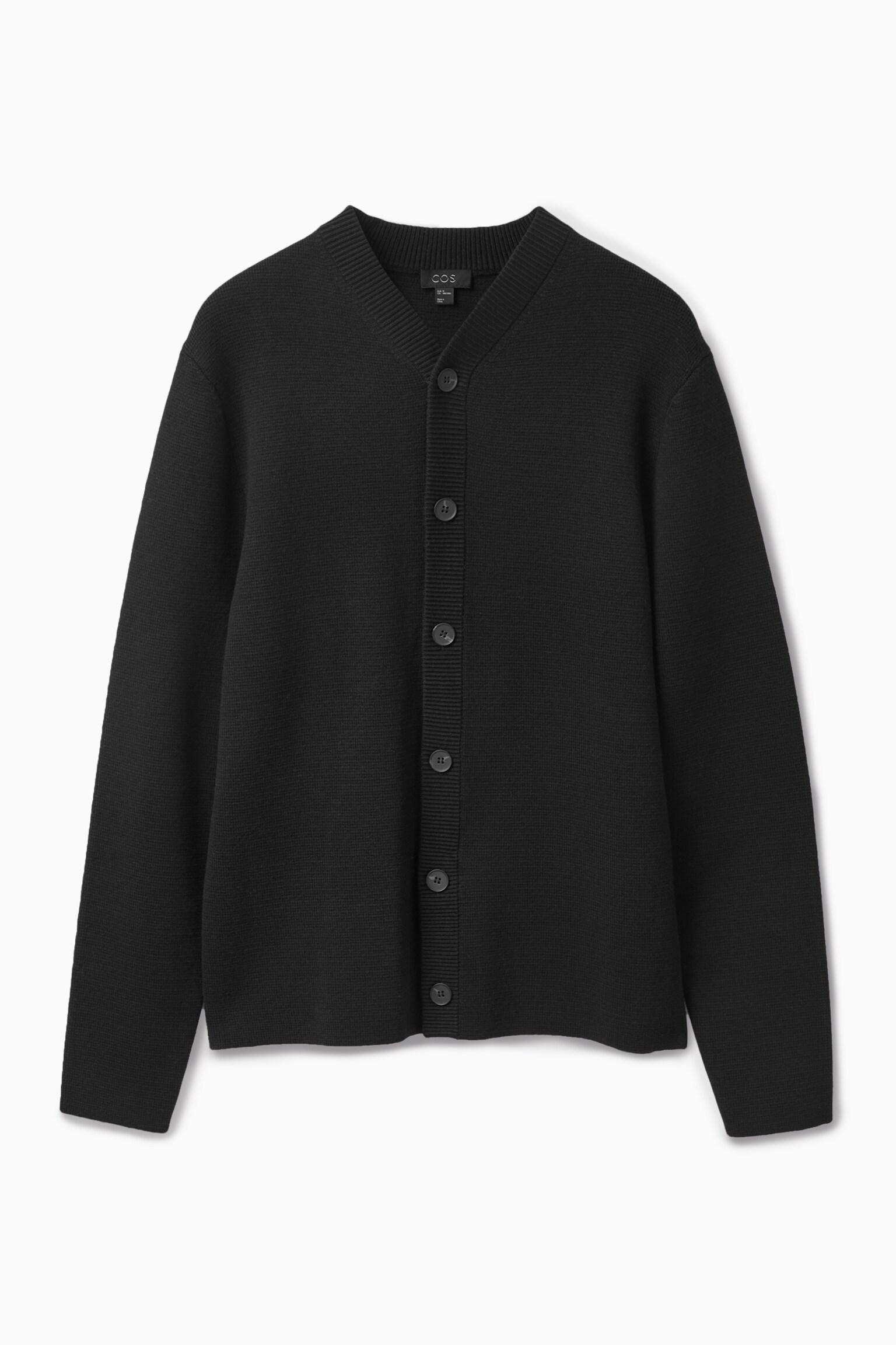 CARDIGAN MAILLE COTON-LAINE - NOIR