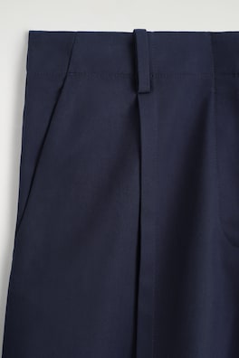 TAILORED COTTON-TWILL CULOTTES — NAVY 6