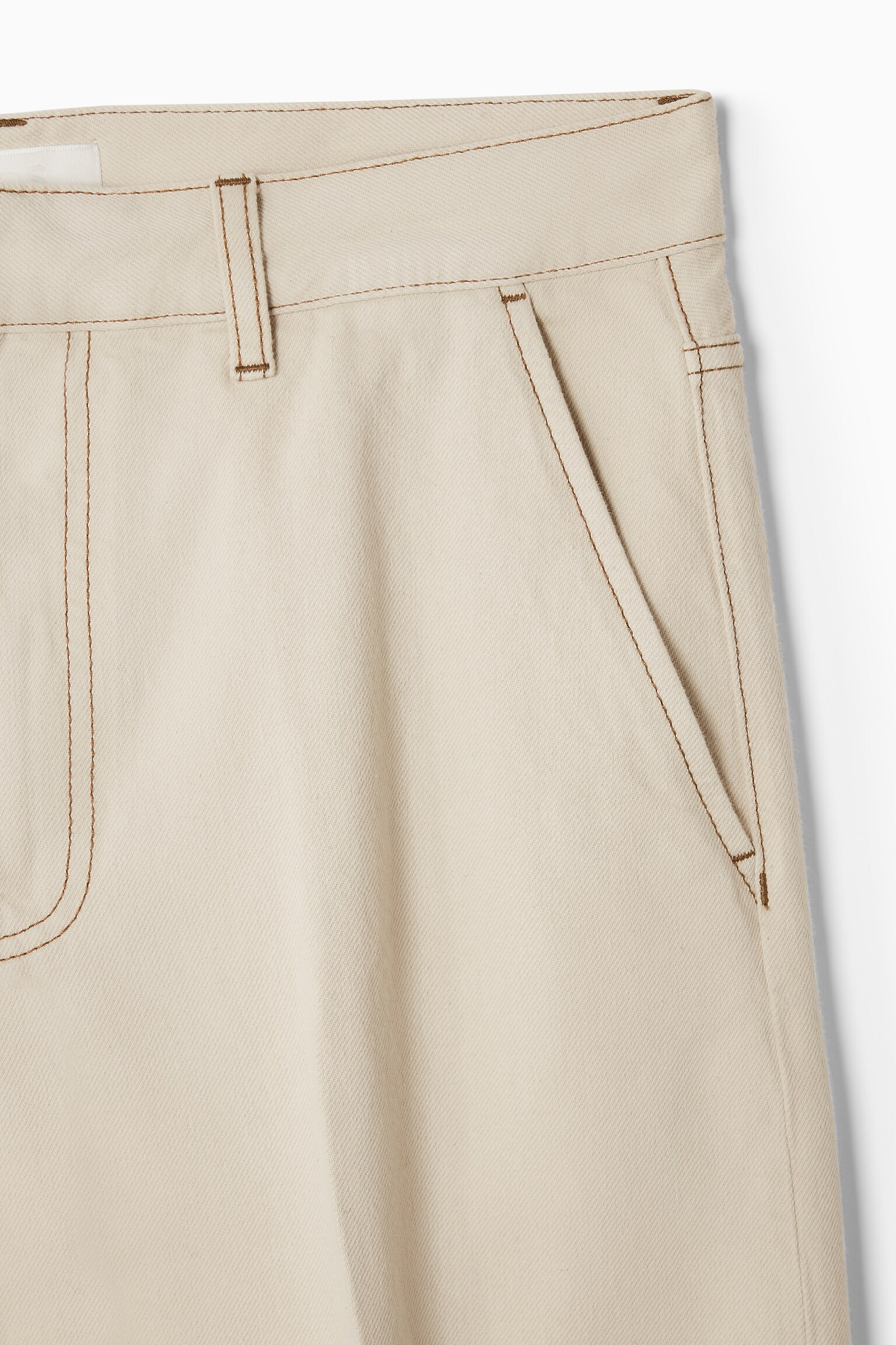 TURN-UP DENIM TROUSERS - OFF-WHITE - 3