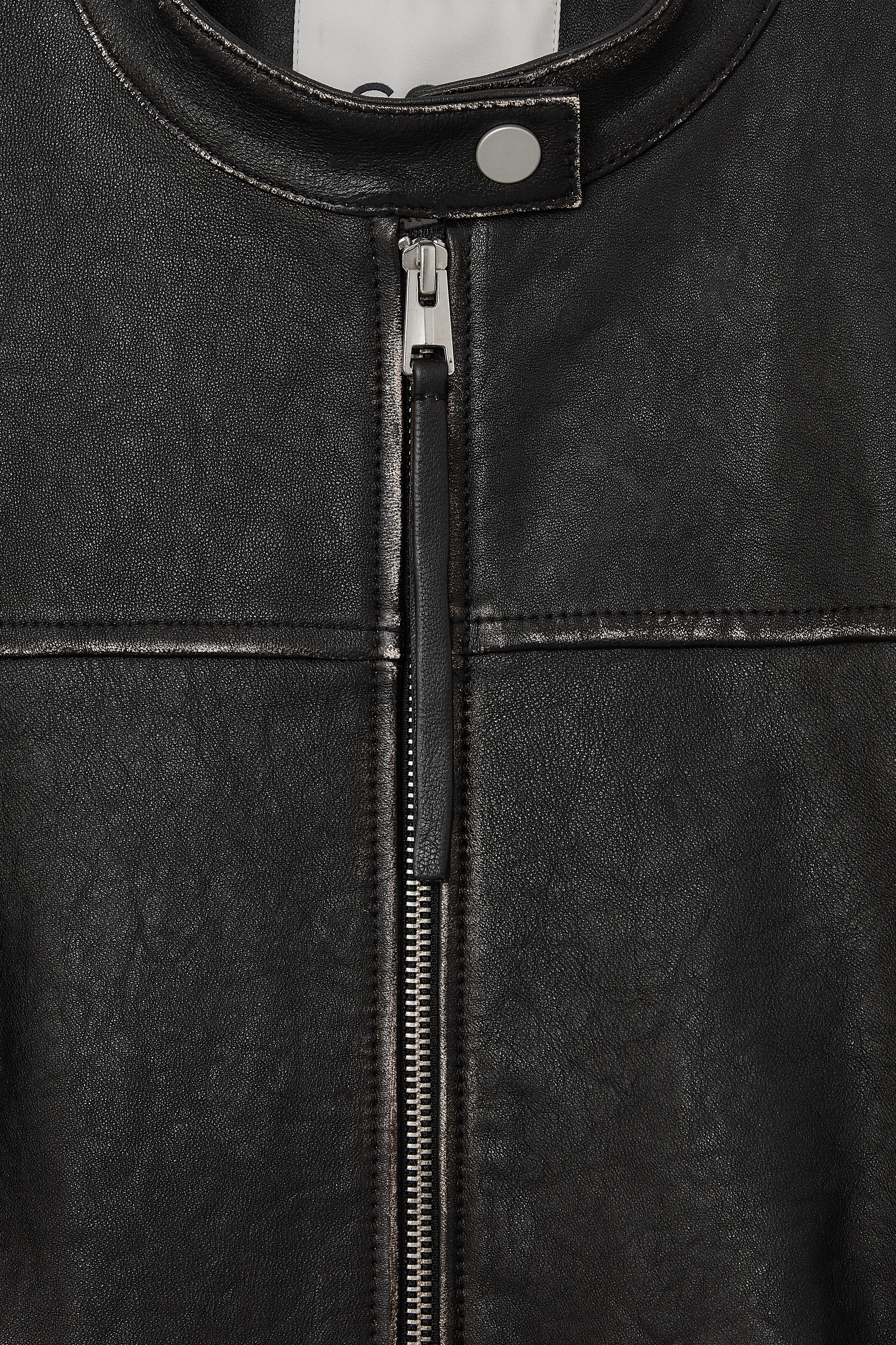 LEATHER MOTO COAT - BLACK | COS