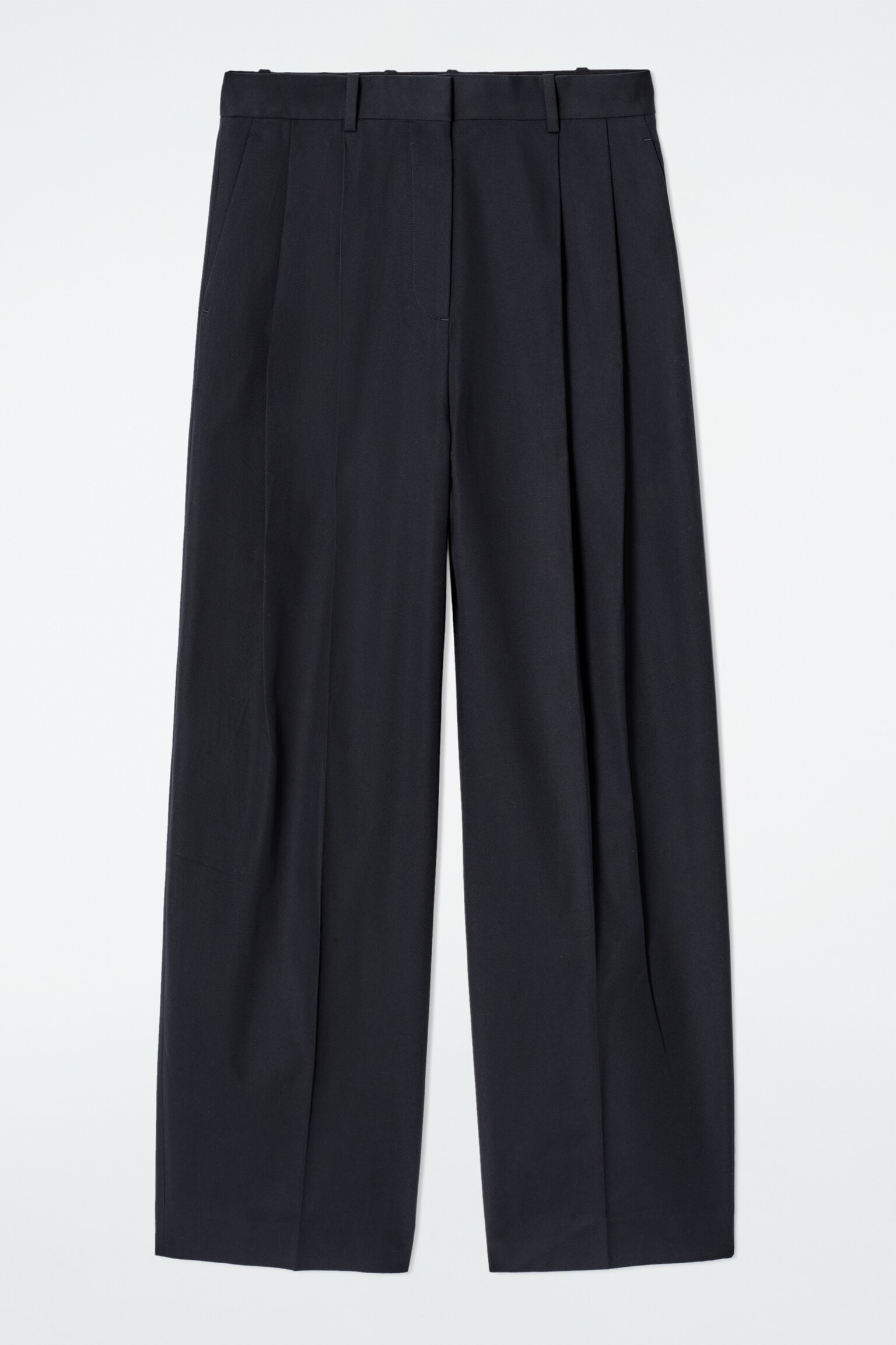 PANTALON DÉCONTRACTÉ LARGE EN COTON - BLEU MARINE/KAKI - 2
