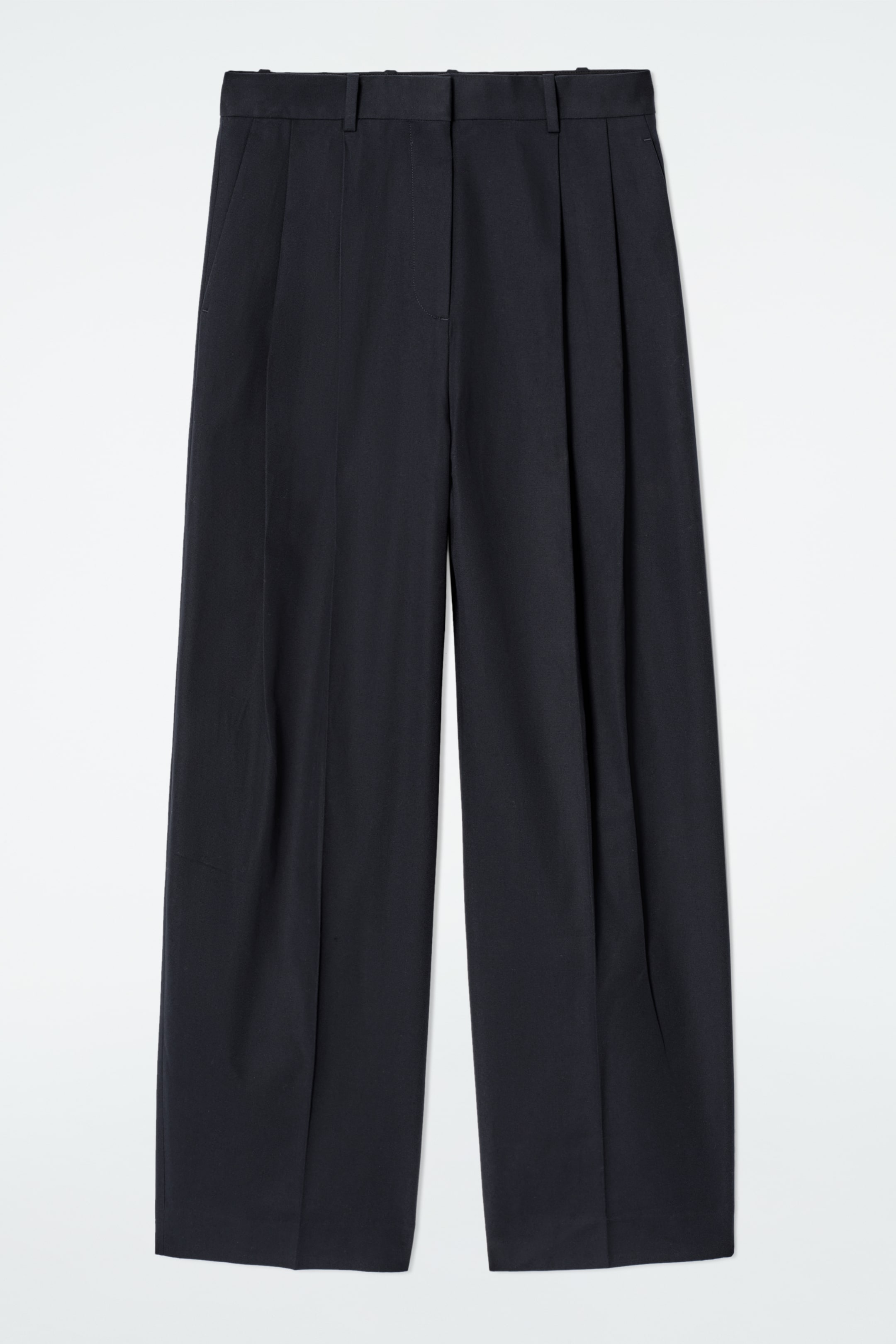 Grotere afbeelding bekijken: ONTSPANNEN KATOENEN WIJDE BROEK - MARINEBLAUW - DAMES | H&M BE 5