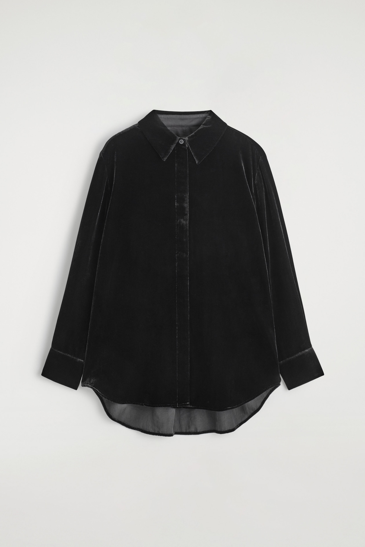 VELVET SHIRT — BLACK