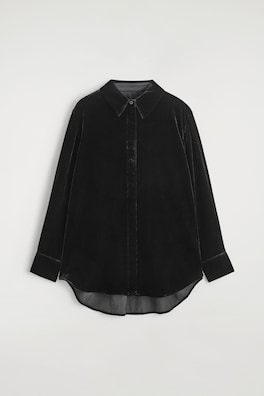 VELVET SHIRT — BLACK 2