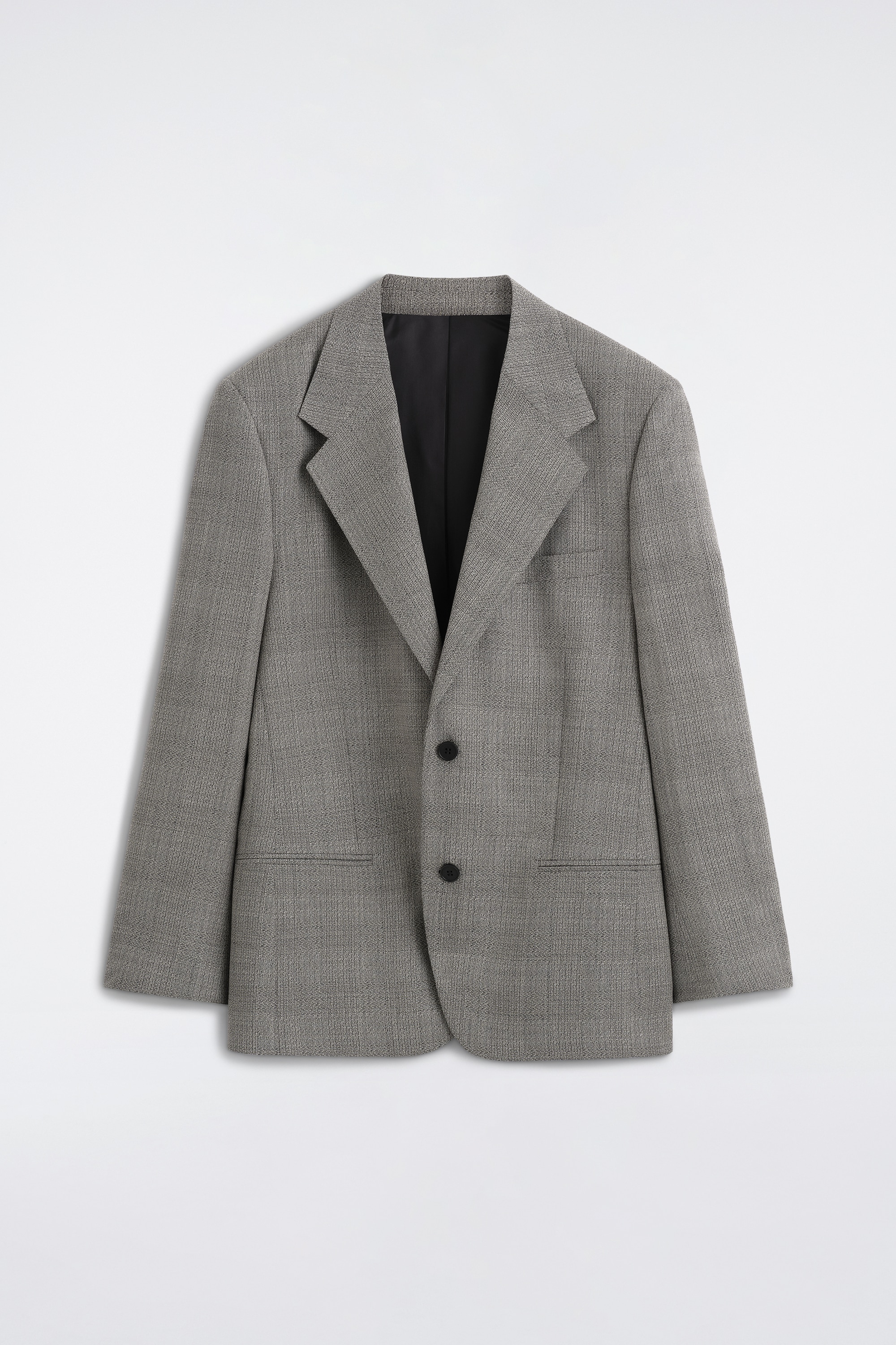 CHECKED TEXTURED-WOOL BLAZER - BEIGE / CHECKED