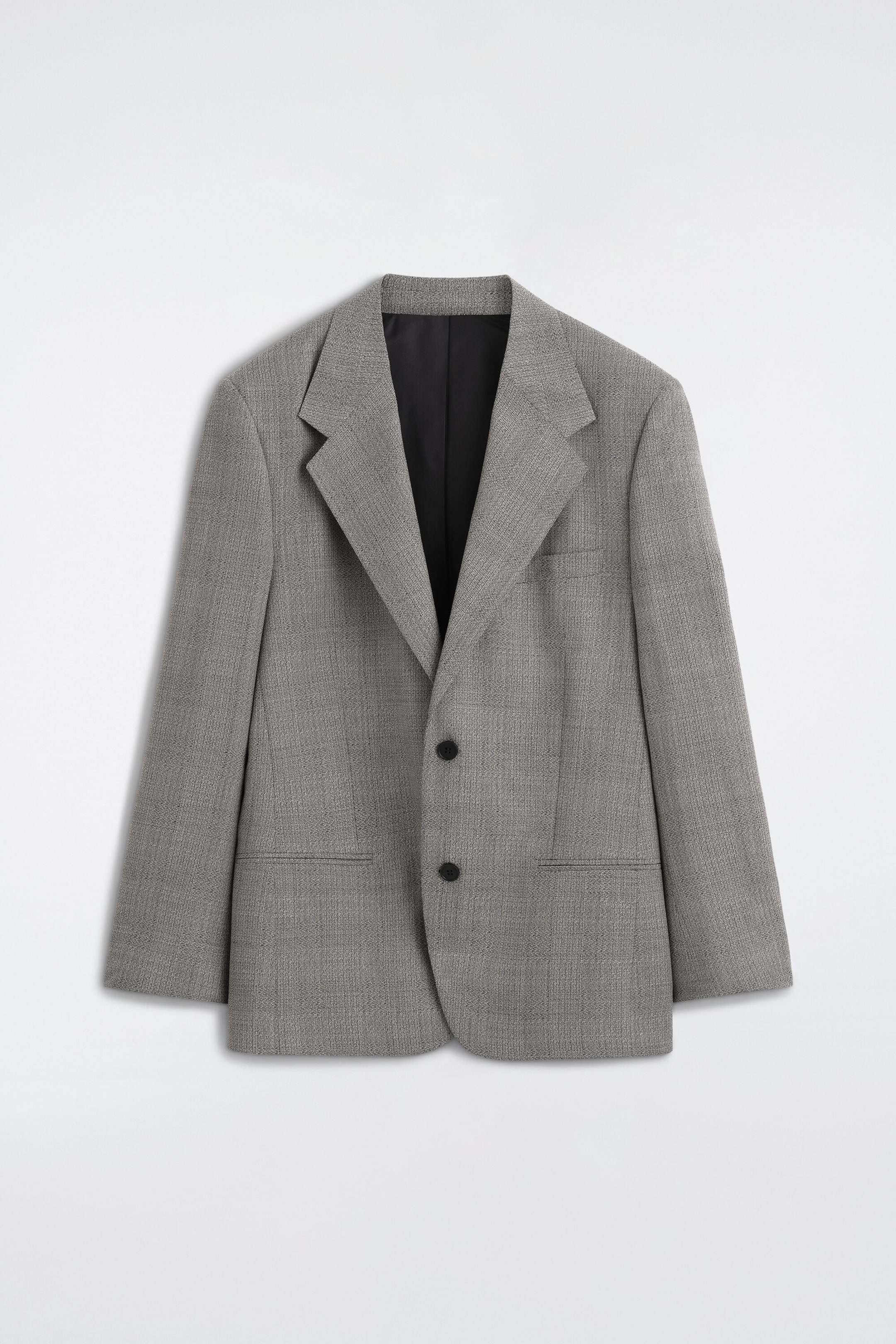 CHECKED TEXTURED-WOOL BLAZER