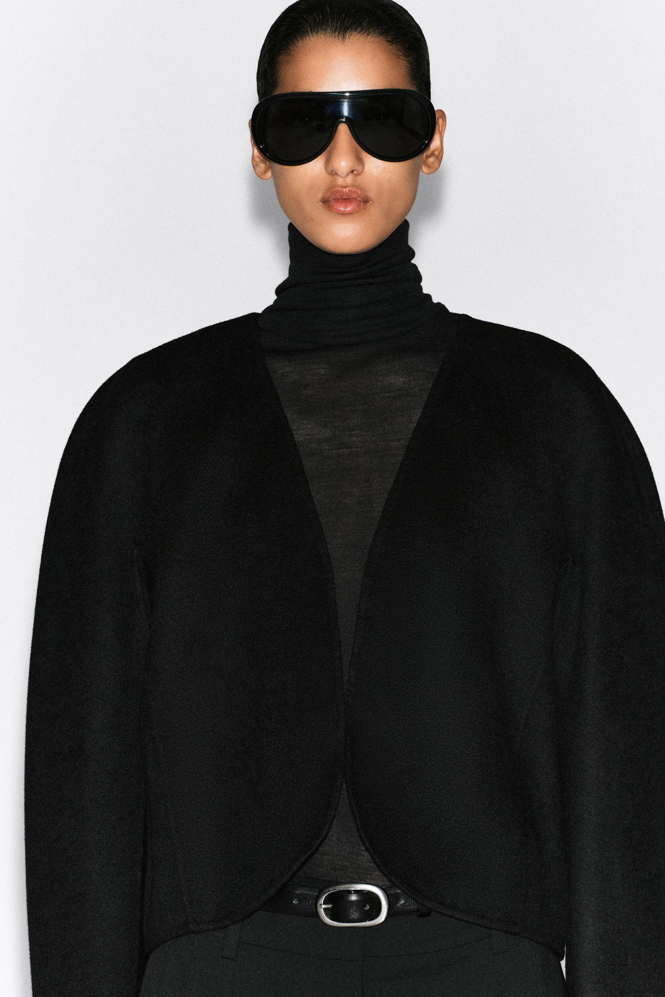 CROPPED DOUBLE-FACED WOOL-BLEND BLAZER - thumbnail 5