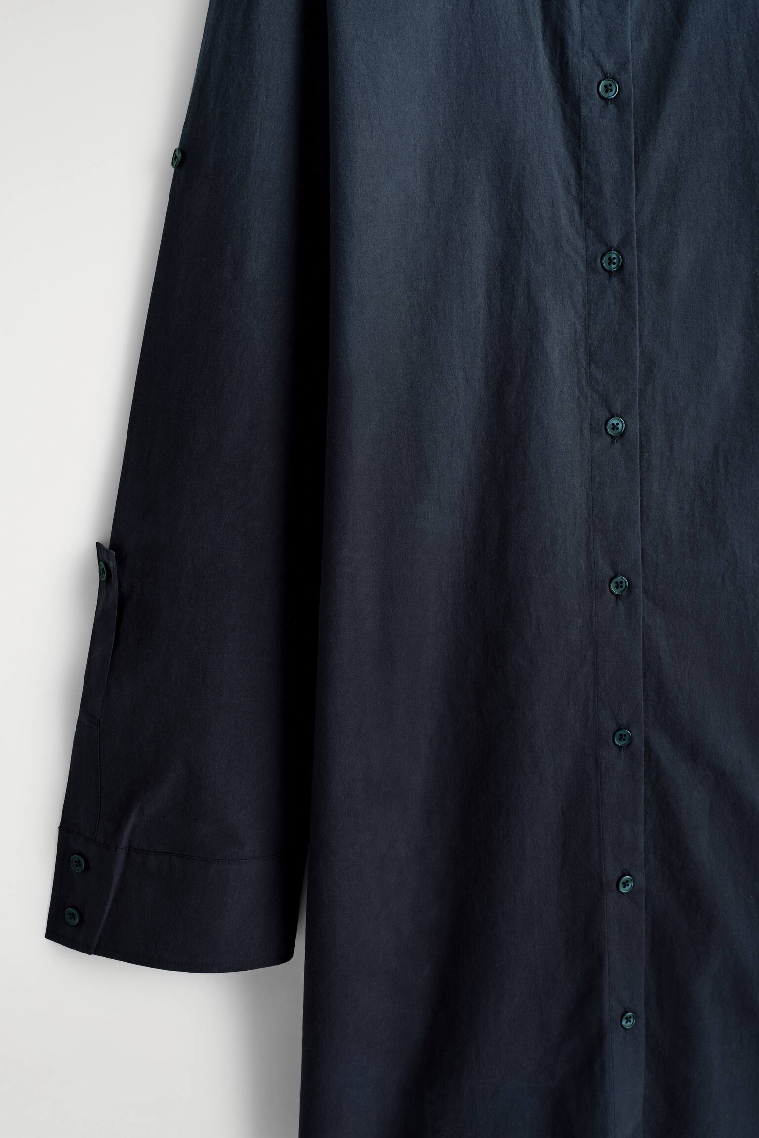 שמלת חולצה מידי מכותנה עם שרוולים מעוגלים - 7