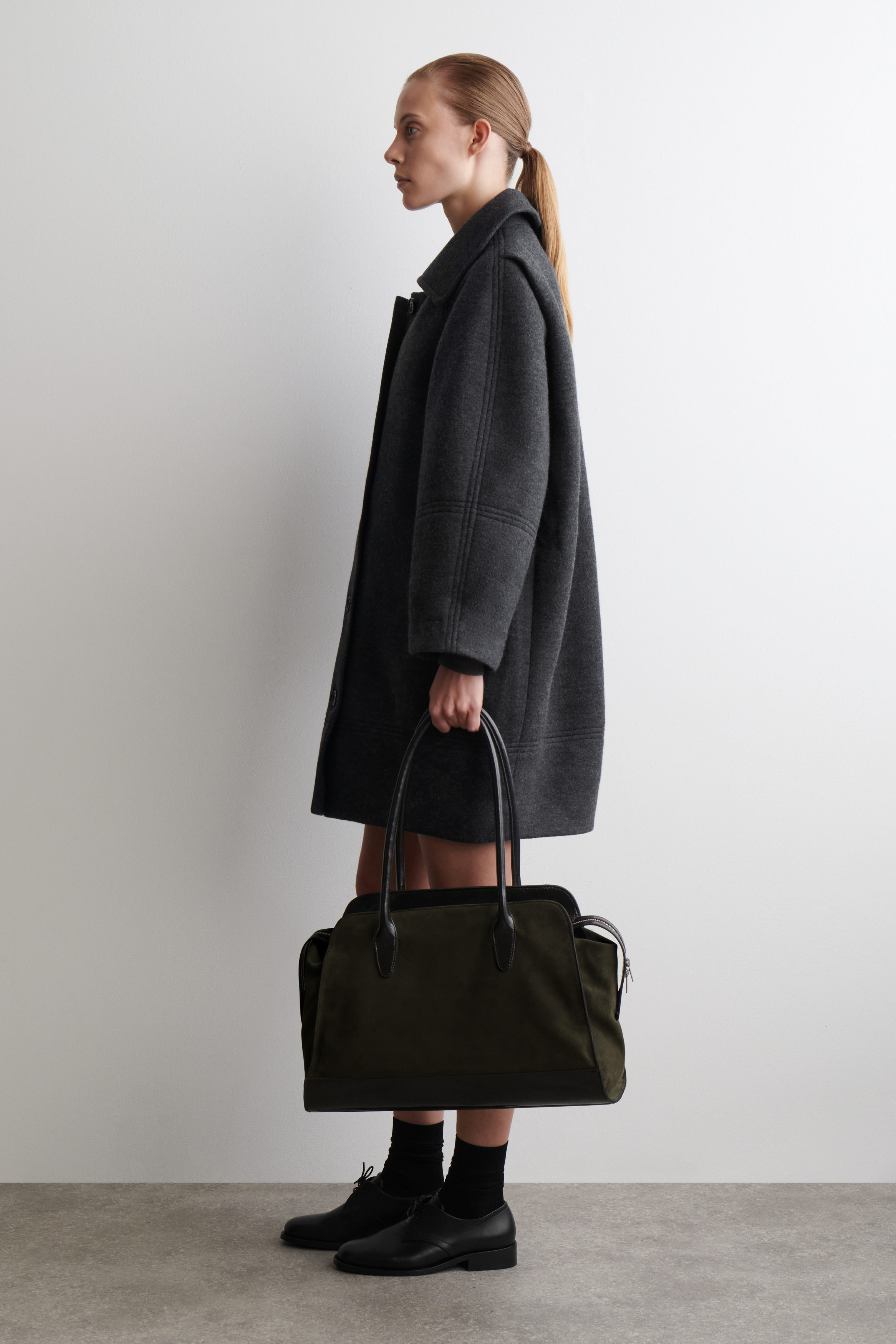 SCULPTED WOOL COAT - DARK-GRAY MÉLANGE | COS US