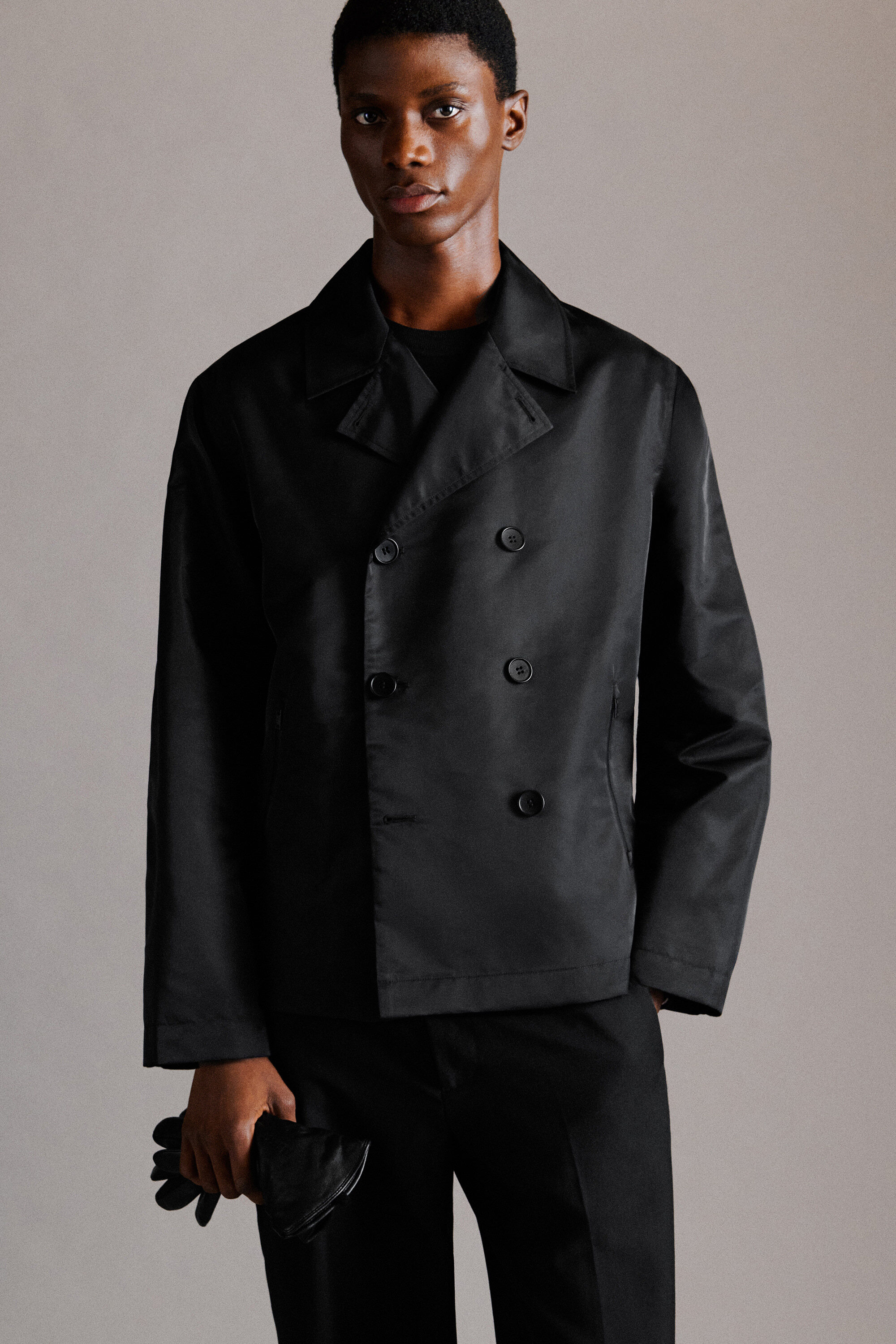 TECHNICAL NYLON SHORT TRENCH JACKET - DARK BROWN | COS US