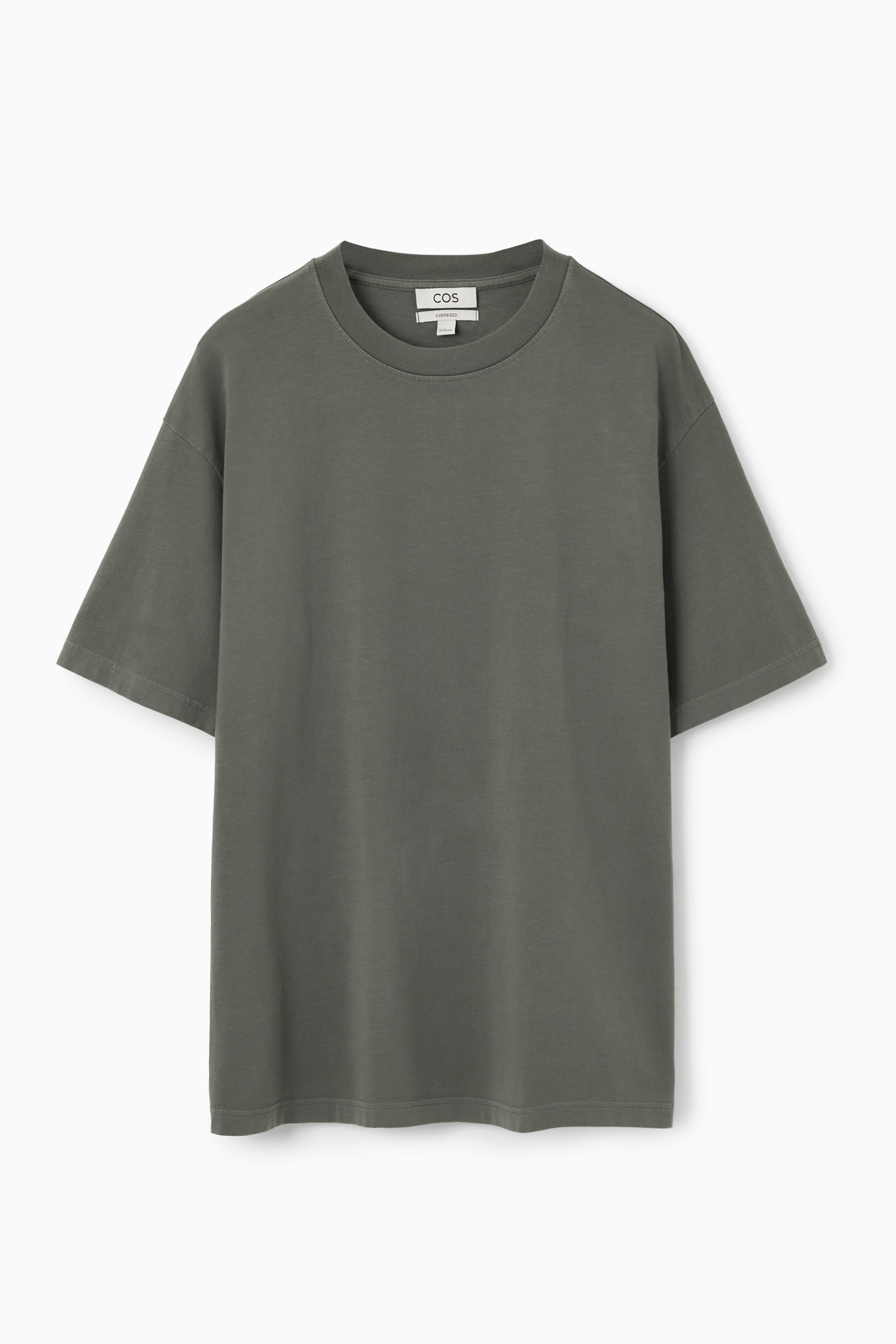 OVERSIZED COTTON T-SHIRT - DARK GREEN | COS