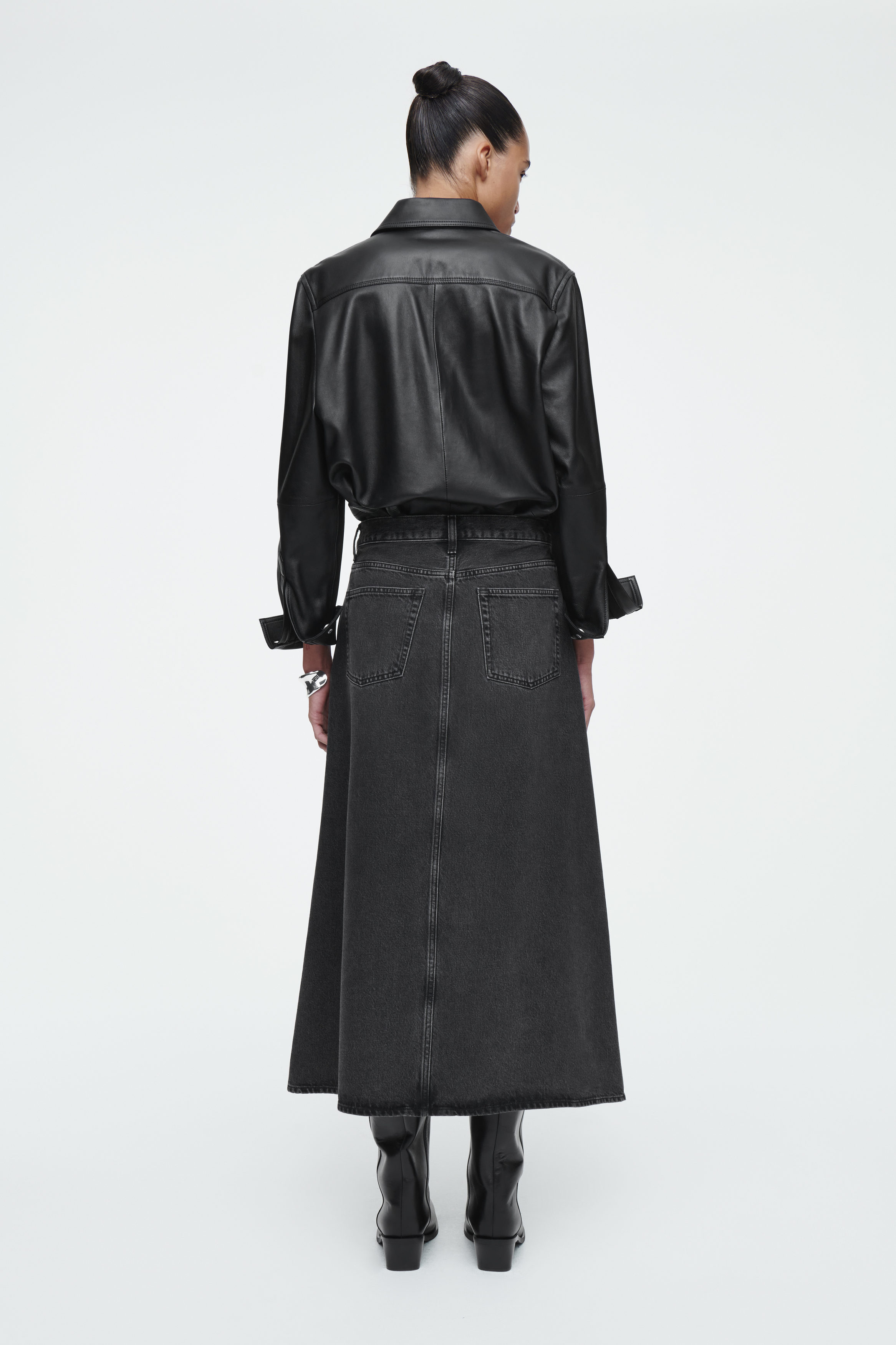 【送料&関税込】Herno A-line Skirt A-LINE DENIM MIDI SKIRT - BLACK | COS