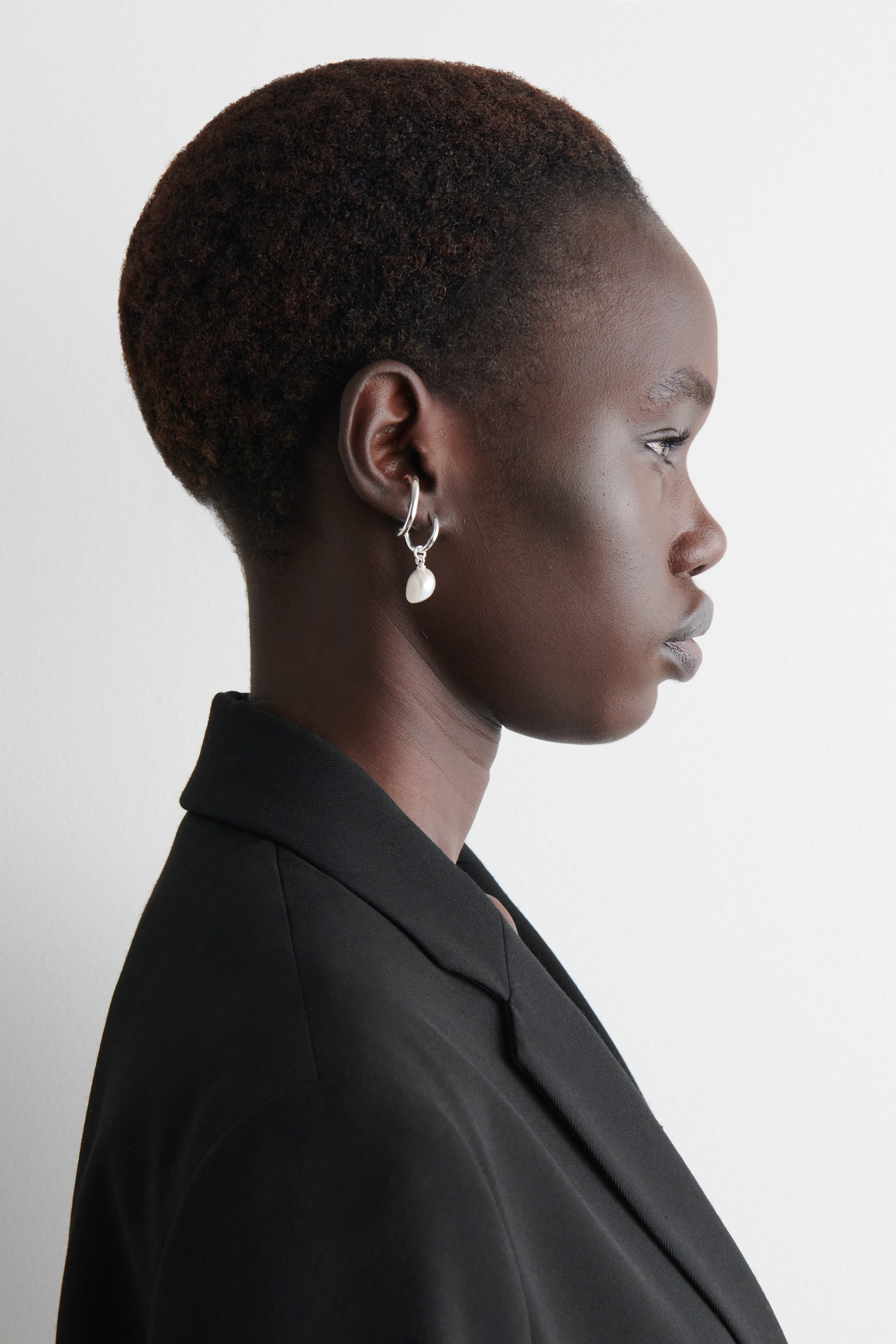 鈴蘭満開/チューリップロングPierce/earrings Silver Tassel Two Hole Link Chain Ear Cuff Earrings