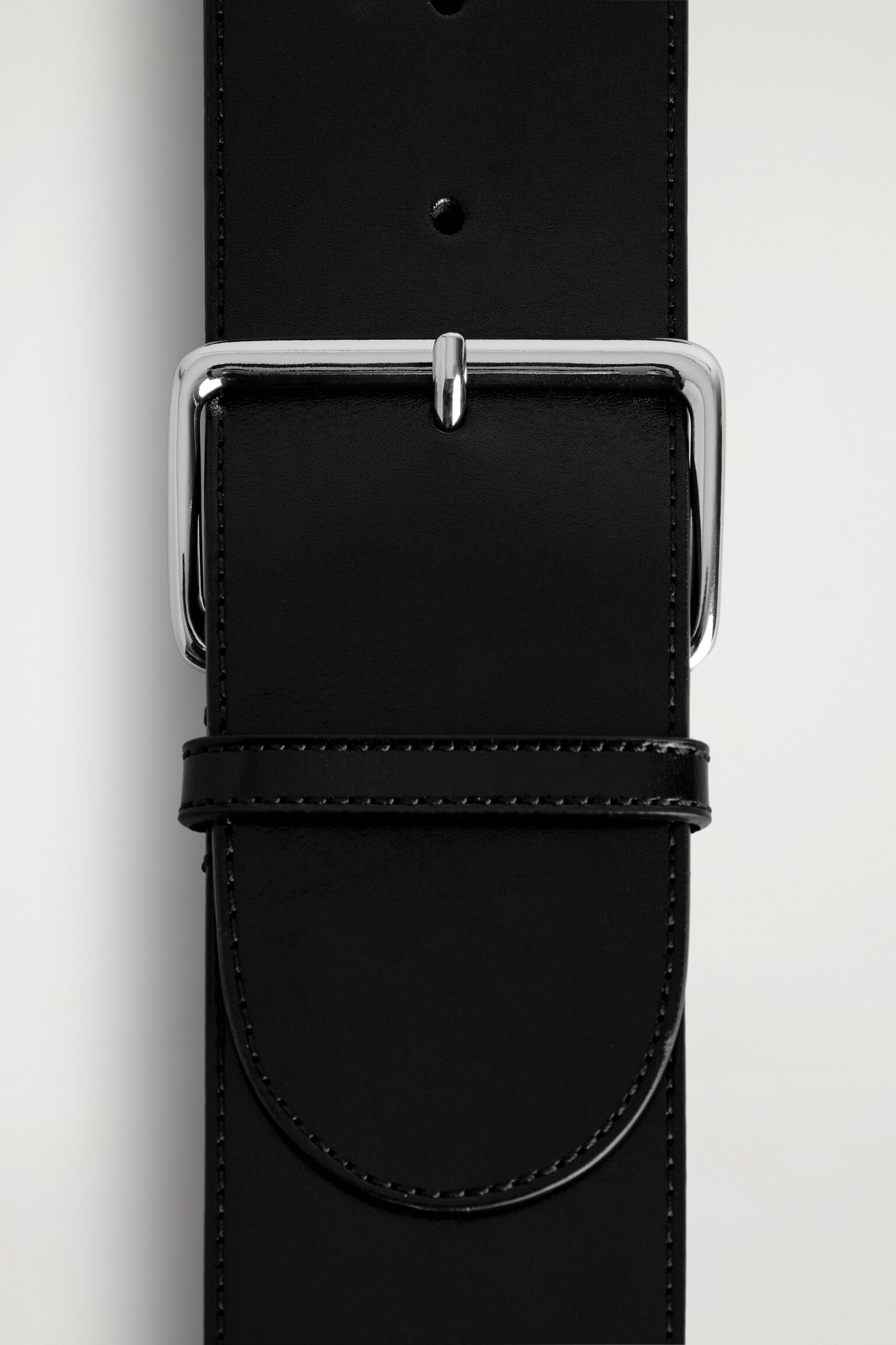 WIDE LEATHER BELT - NEGRU - 3