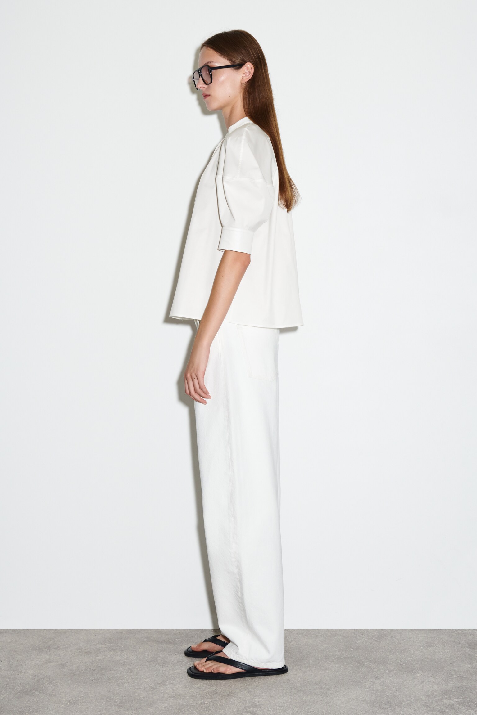 BLOUSE MANCHES BALLON - BLANC/BLANC/NOIR - 6