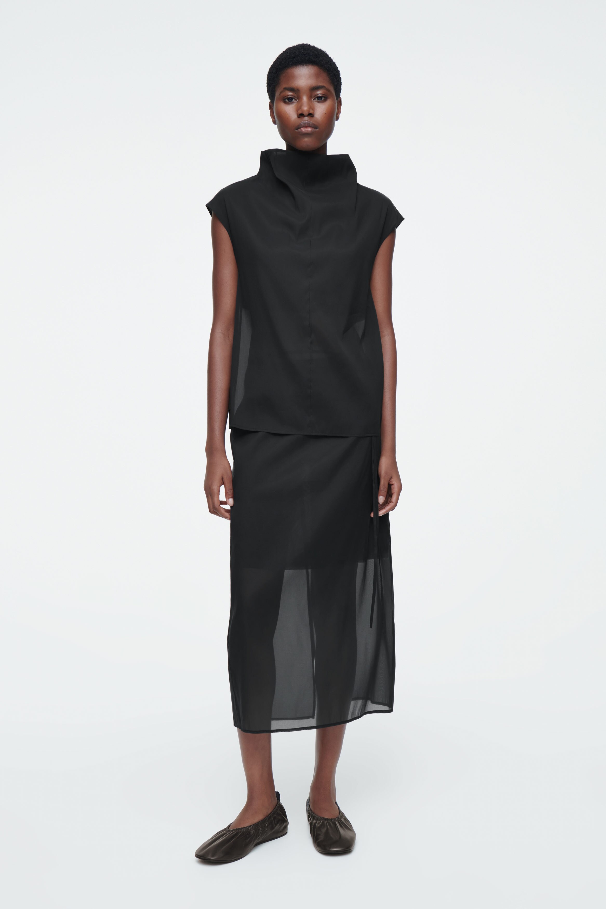 【美品】CFCL FACADE SKIRT BLACK 2021aw FLUTED LUCENT GLITTER MERMAID SKIRT