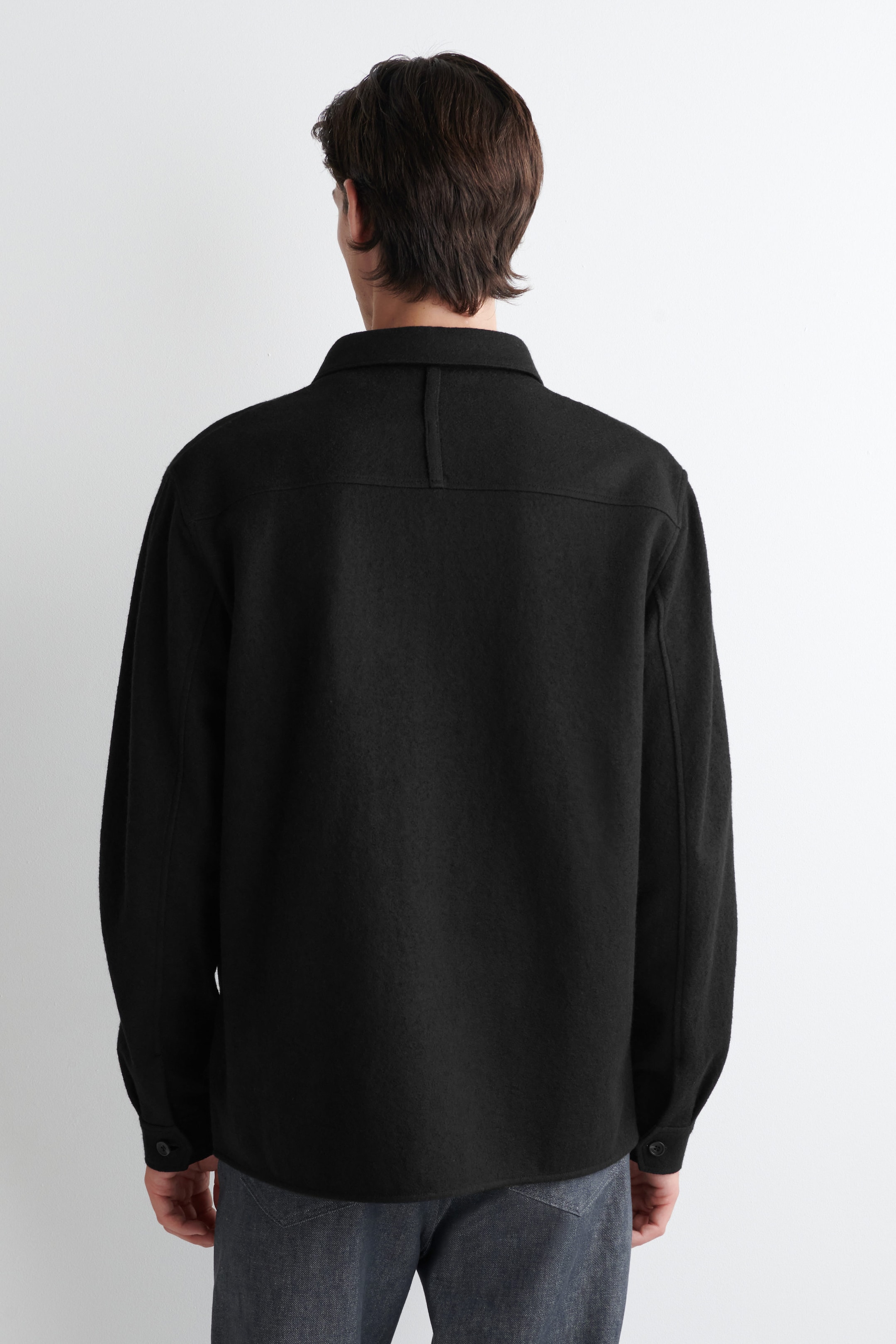 RELAXED BOILED-WOOL OVERSHIRT