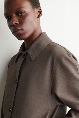 ROUNDED JERSEY JACKET — BROWN 5
