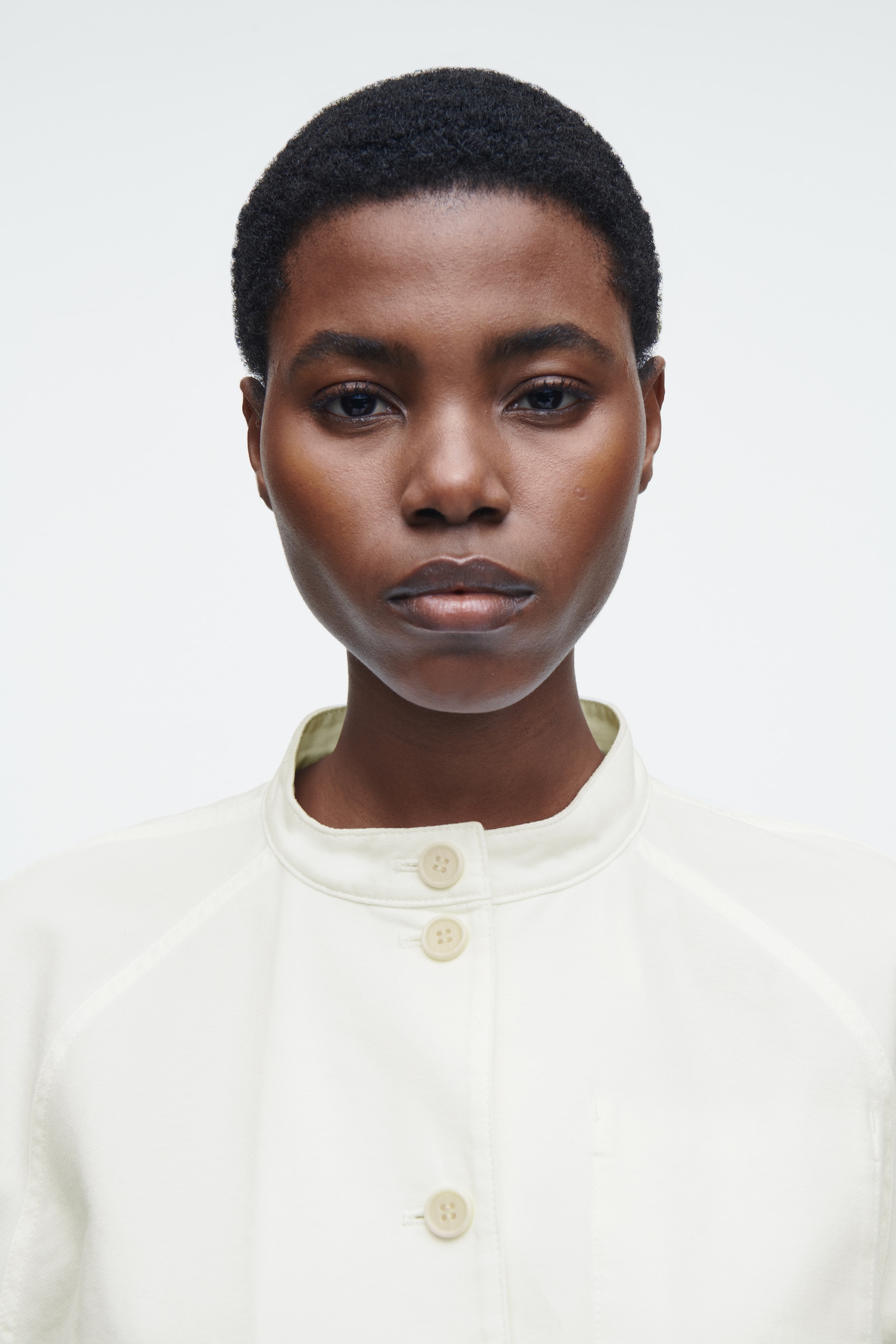 OVERSIZED COTTON BOMBER JACKET - WHITE - 8