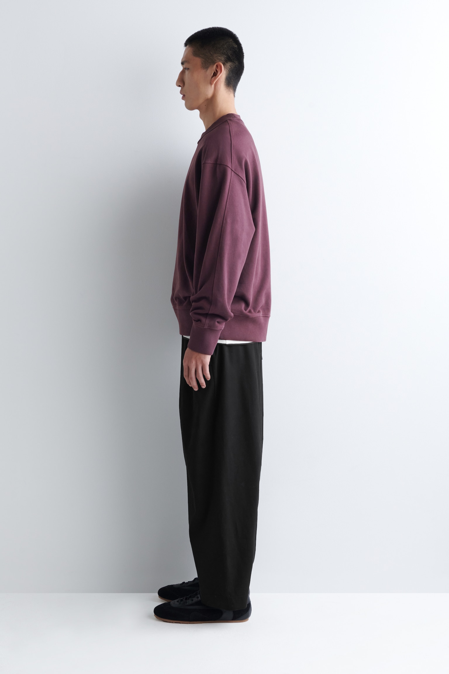 FELPA IN COTONE LAVATO DAL TAGLIO RILASSATO - BORDEAUX LAVATO/BORDEAUX LAVATO/BLU NAVY LAVATO/VERDE/NERO LAVATO/ROSA/BLU - 4