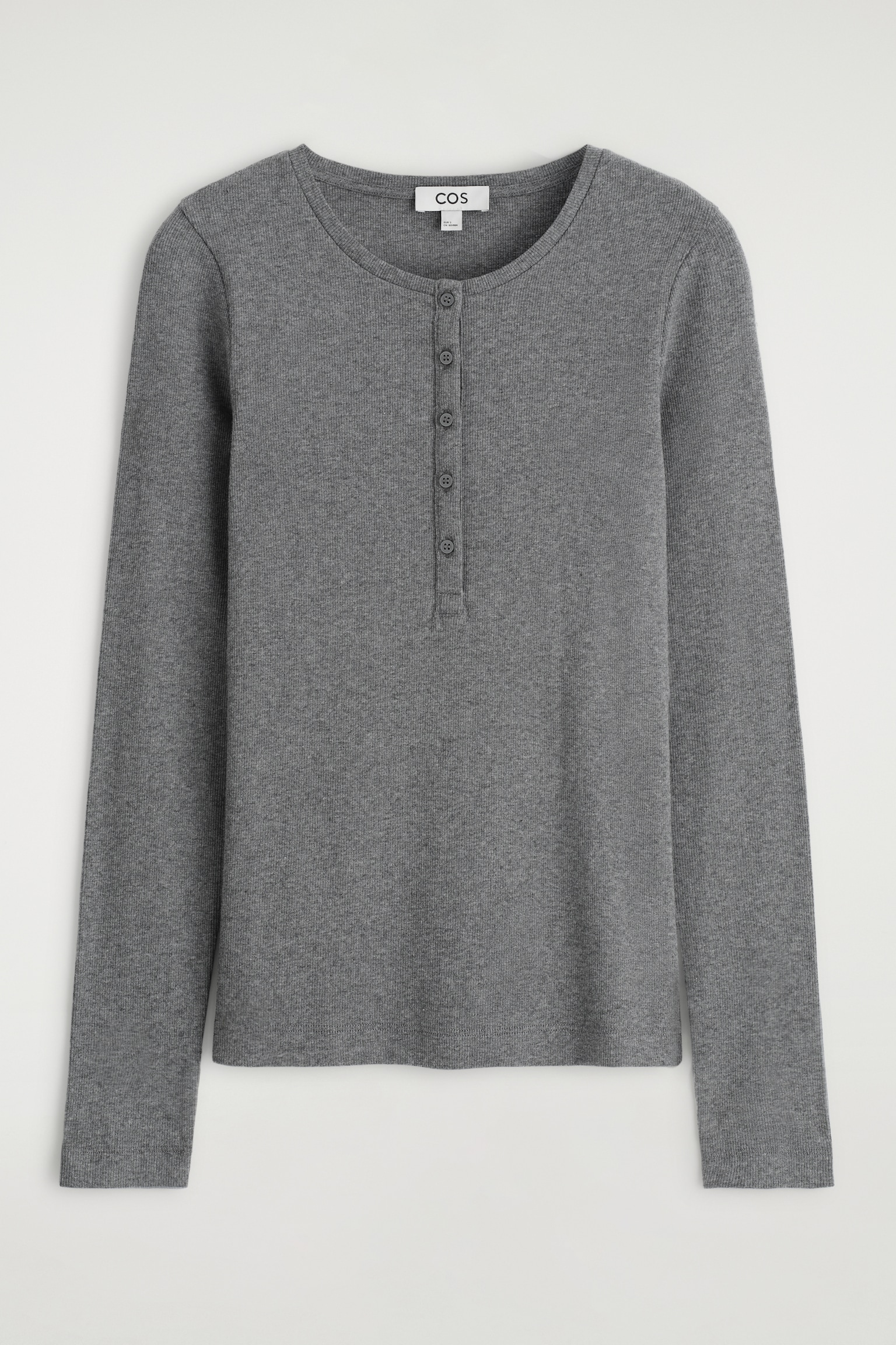 LANGÄRMLIGES HENLEY-OBERTEIL - GRAU MELIERT/BEIGE MELIERT/SCHWARZ - 2