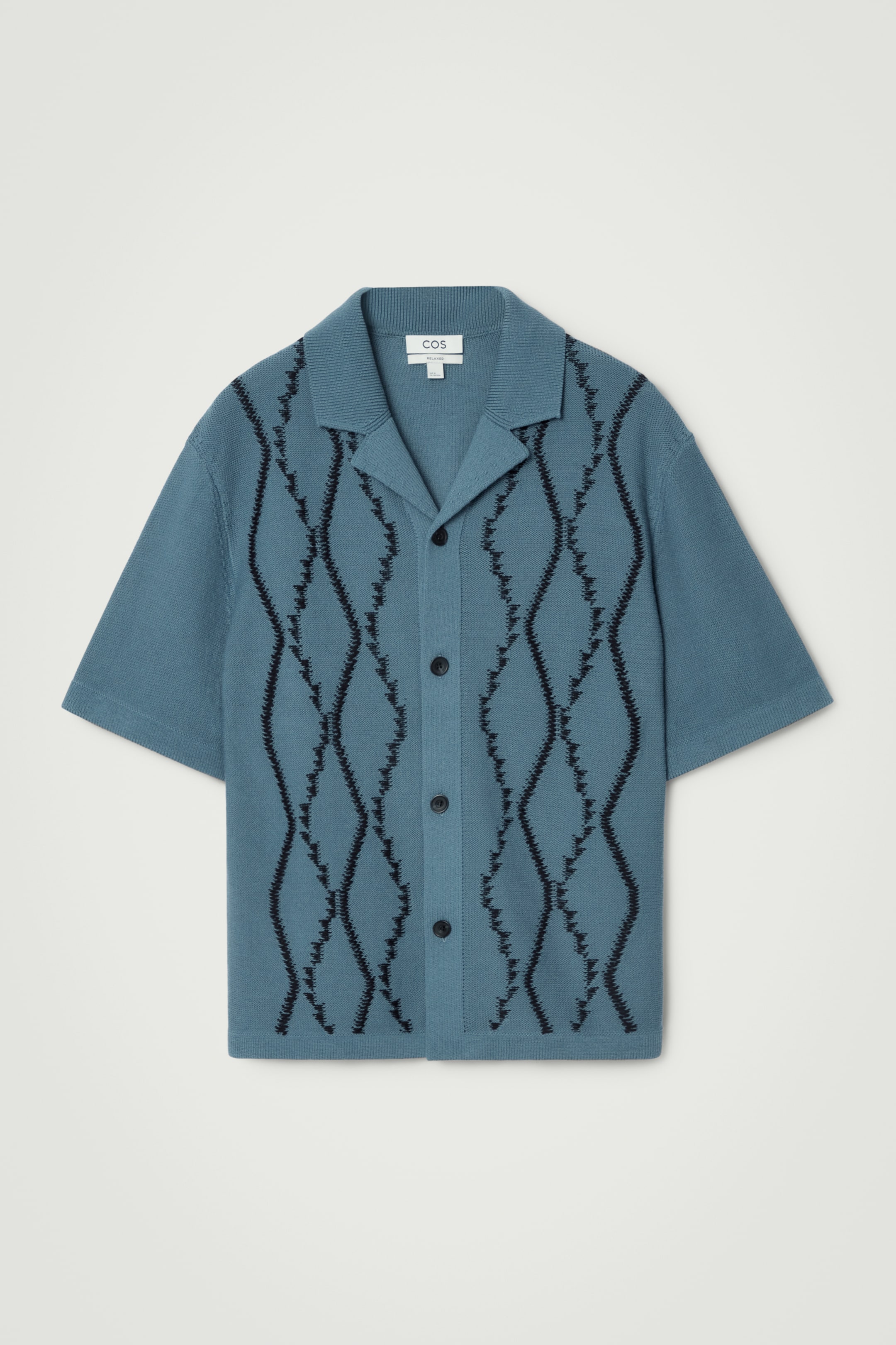 Agrandir l'image: CHEMISE DÉCONTRACTÉE EN MAILLE ARGYLE ABSTRAITE - TURQUOISE - HOMME | H&M CH 1