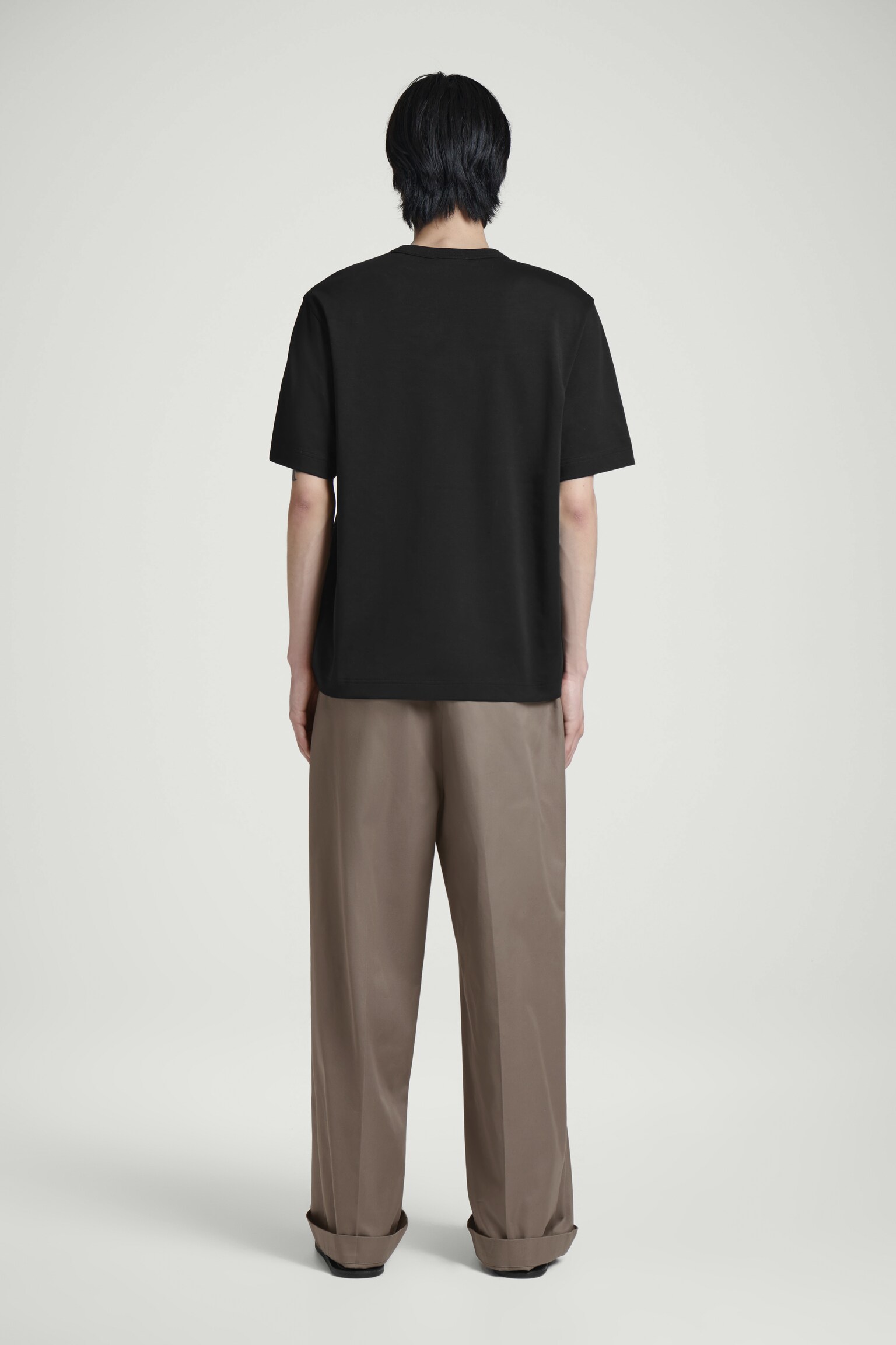 T-SHIRT AUS BAUMWOLLE MIT RUNDHALSAUSSCHNITT - SCHWARZ/WEISS - 5