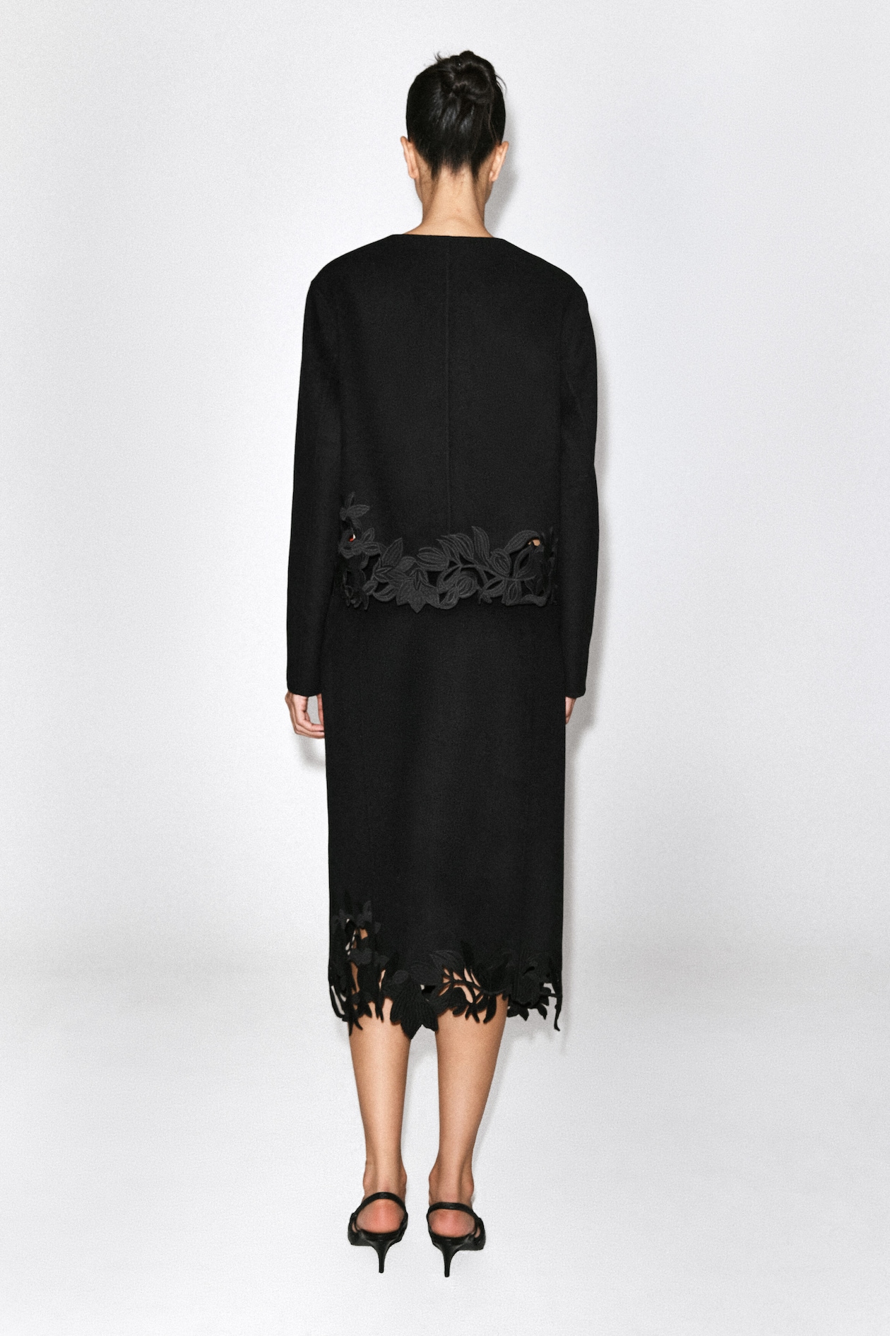 EMBROIDERED DOUBLE-FACED WOOL JACKET — CARBON