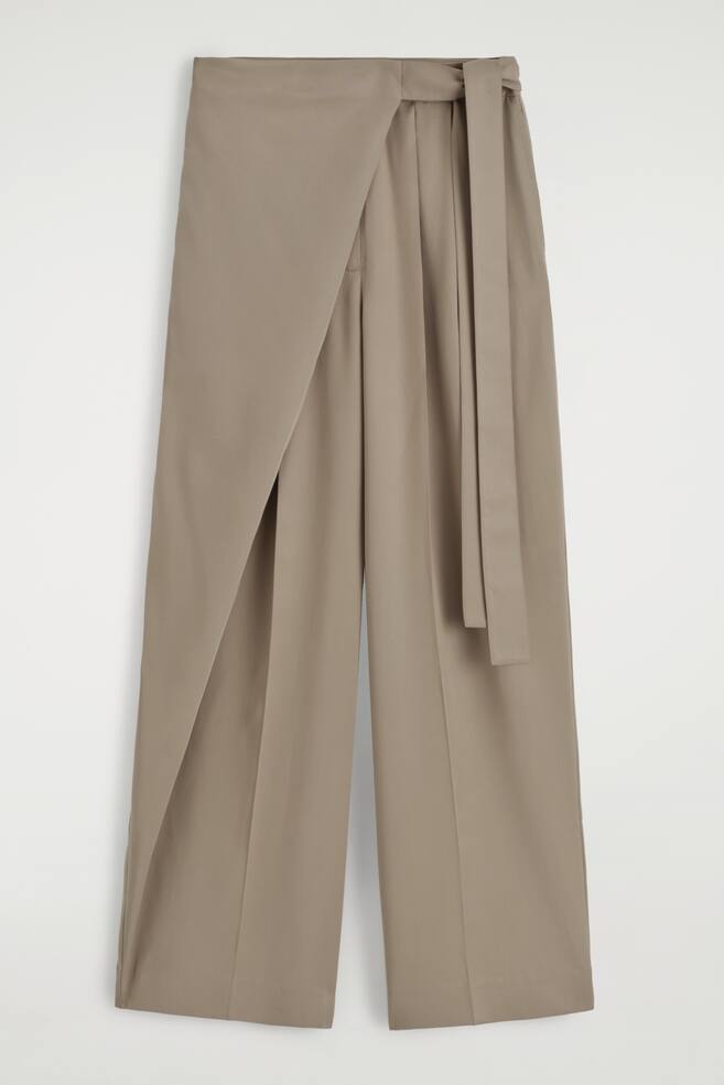 FLIESSENDE HOSE MIT WICKELFRONT - BRAUN - 1