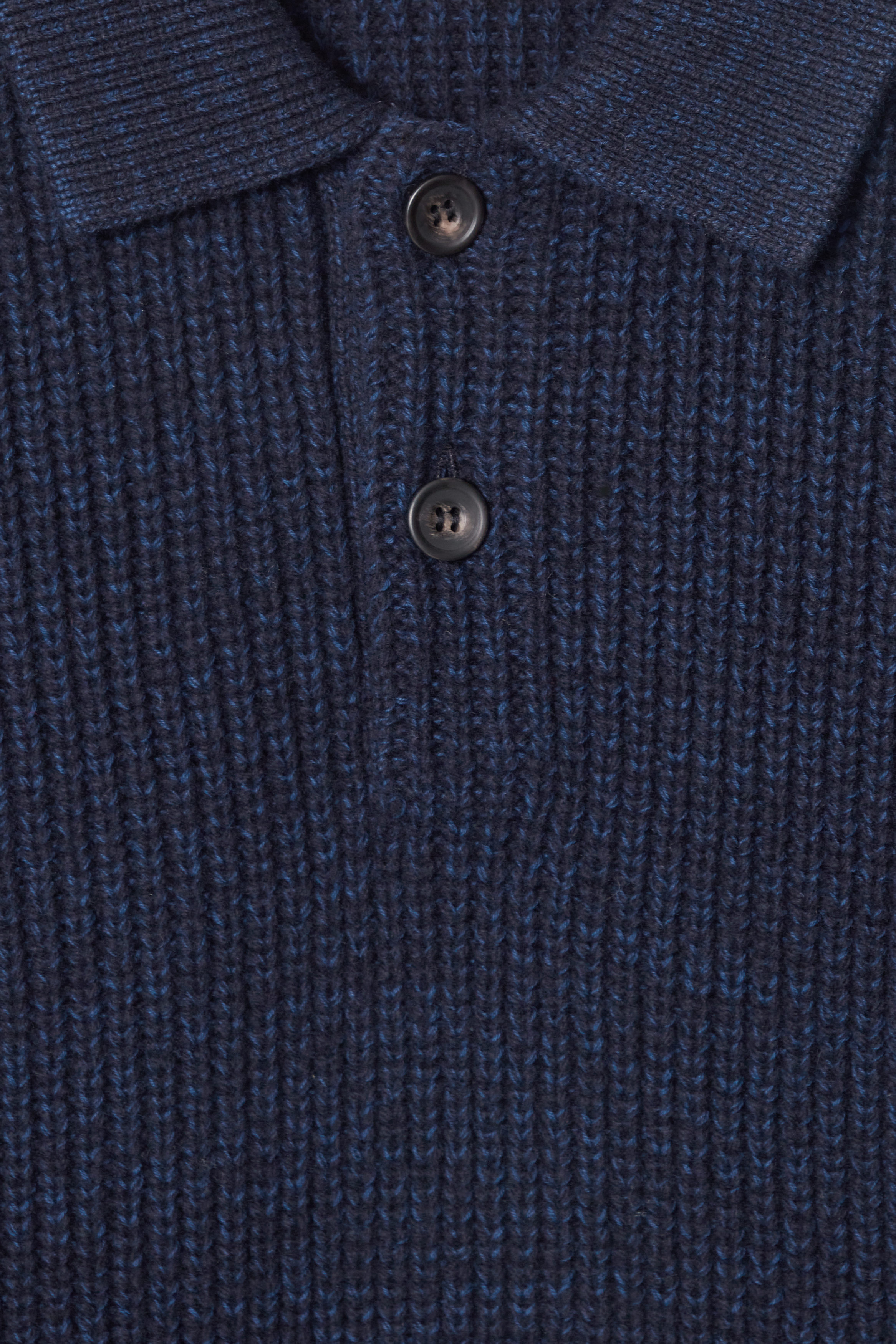 TWISTED-YARN WOOL POLO SWEATER - NAVY MÉLANGE | COS US
