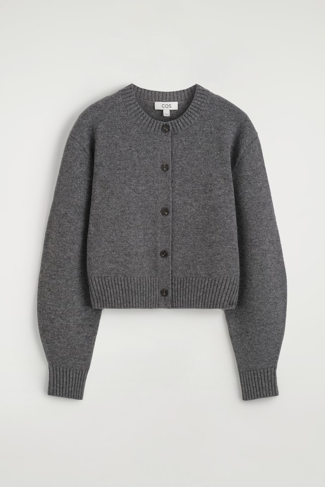 MERINO WOOL CARDIGAN - GRIJS MELANGE/Botergeel/Donkergroen/KOBALTBLAUW/BRUIN/Beige gemêleerd - 1