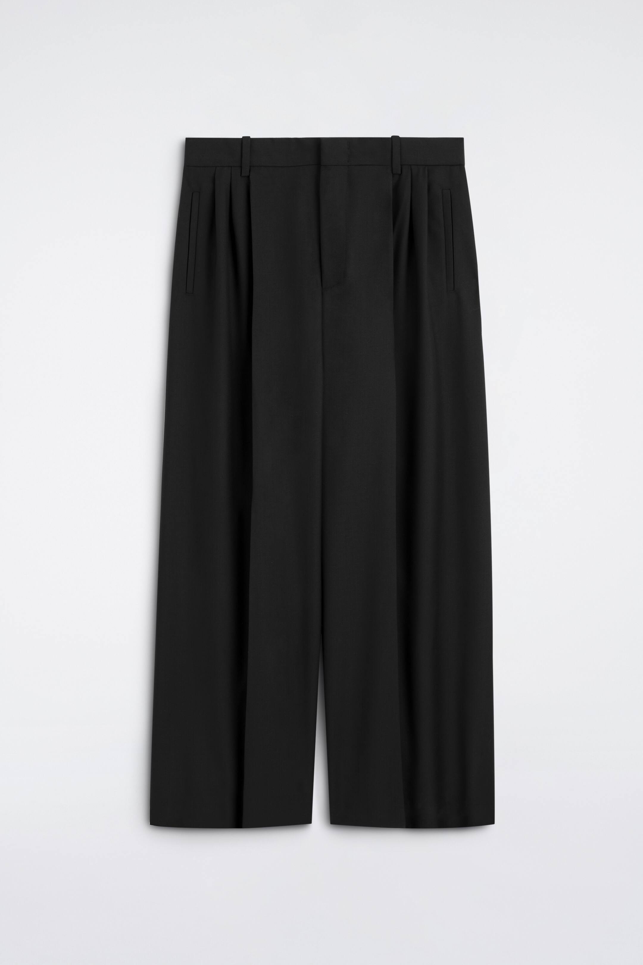 Grotere afbeelding bekijken: PLEATED RELAXED-FIT WIDE-LEG TROUSERS - ZWART - HEREN | H&M BE 1