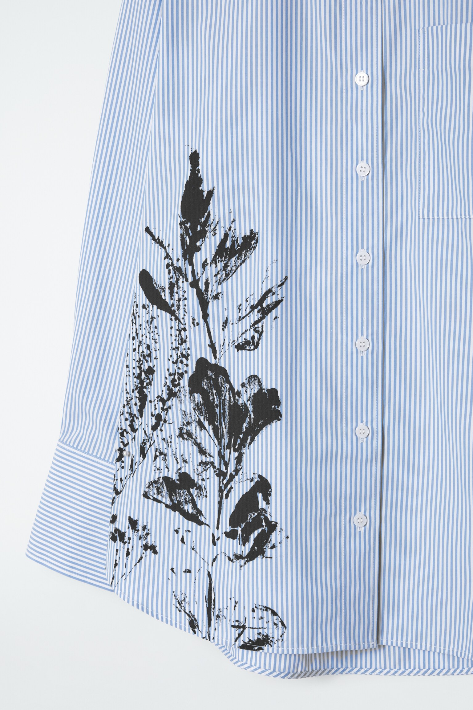 RELAXED FLORAL-PRINT STRIPED SHIRT - BLUE / FLORAL - 2